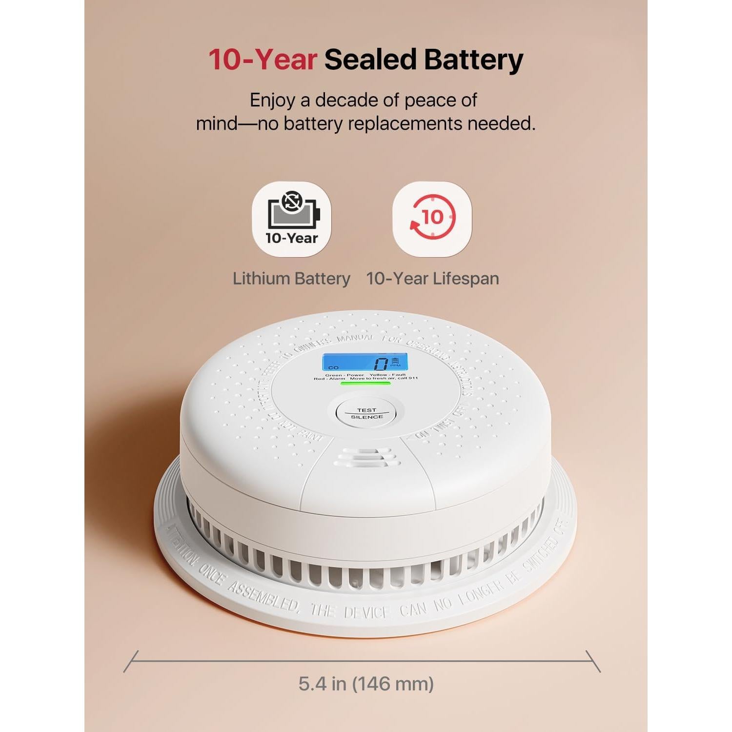 Detector de Humo y Monóxido X-Sense SC01 con Batería 10 Años
