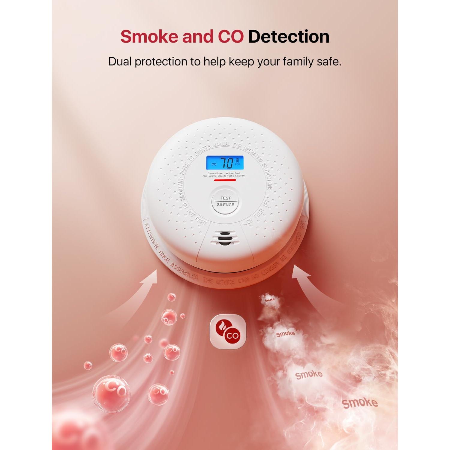 Detector de Humo y Monóxido X-Sense SC01 con Batería 10 Años