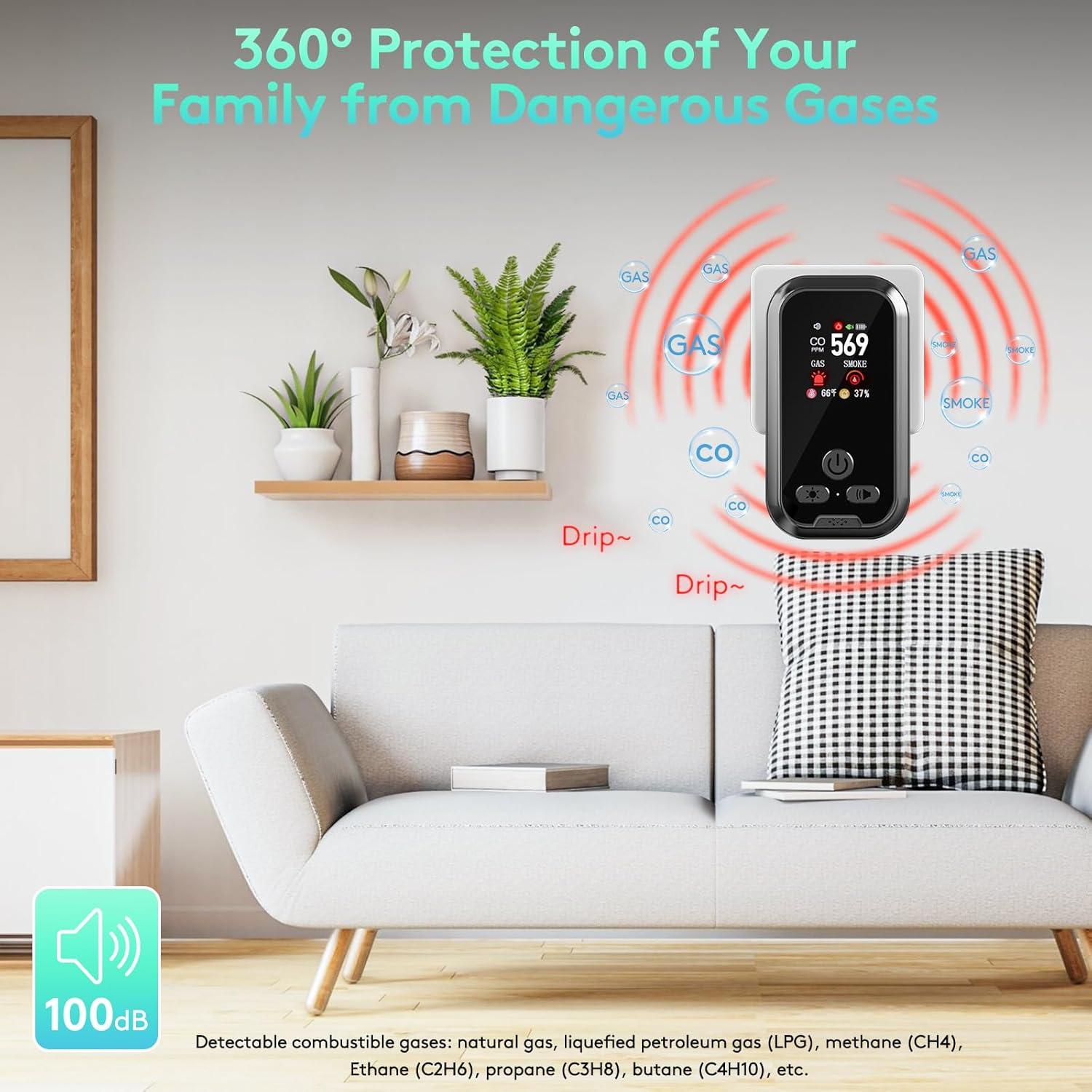 Detector de Monóxido de Carbono 5 en 1 FANSTLOYI HD11