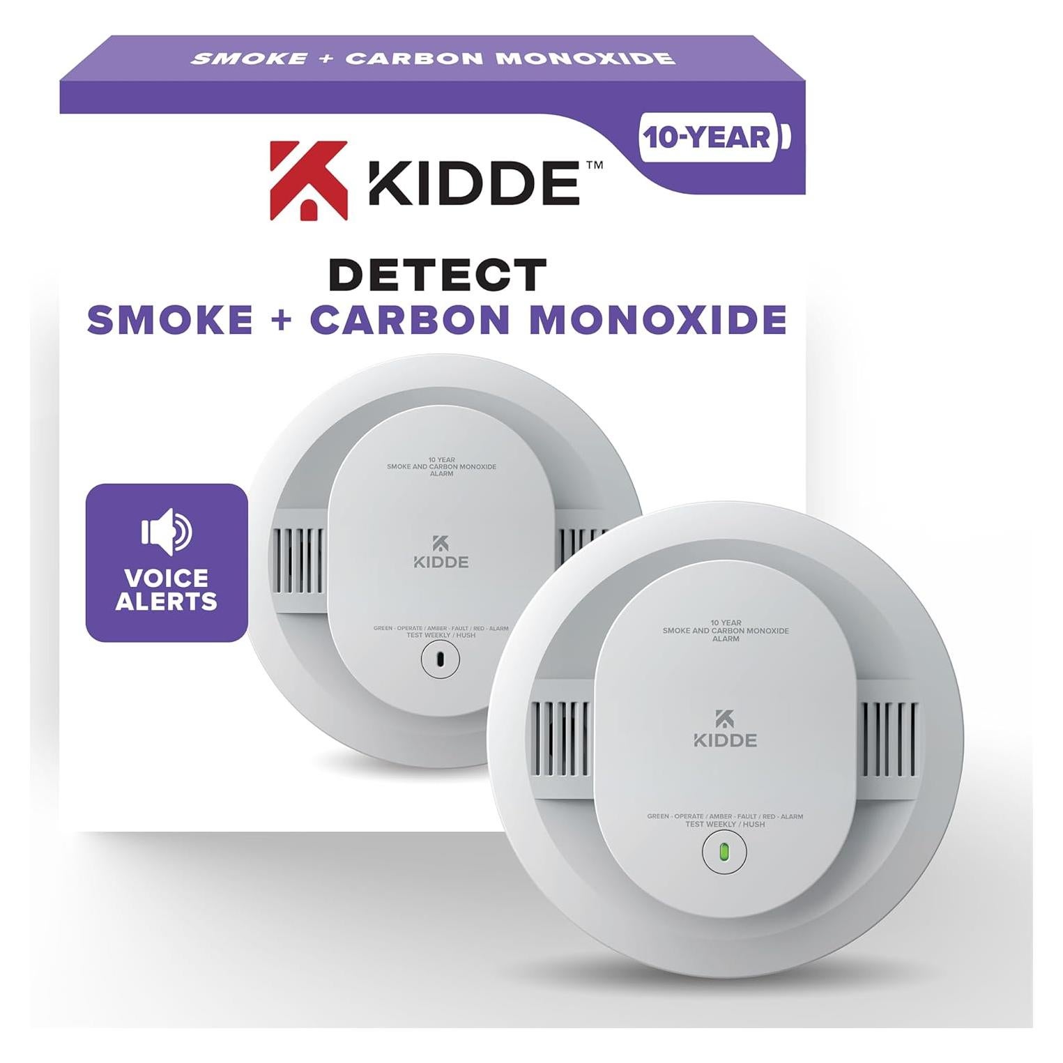 Detector de Humo y Monóxido Kidde 30CUD10-V, Batería 10 Años