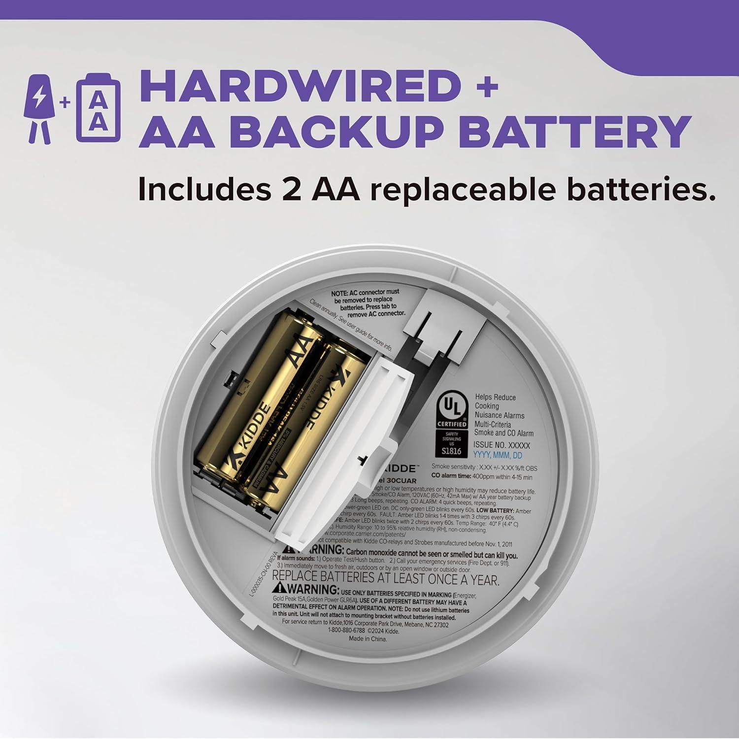 Detector de Humo y Monóxido Kidde 30CUAR-V con Cable y Batería