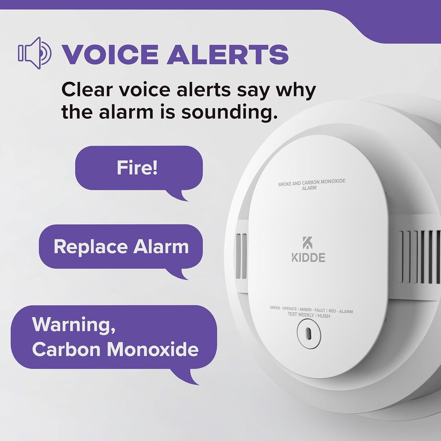 Detector de Humo y Monóxido Kidde 30CUAR-V con Cable y Batería