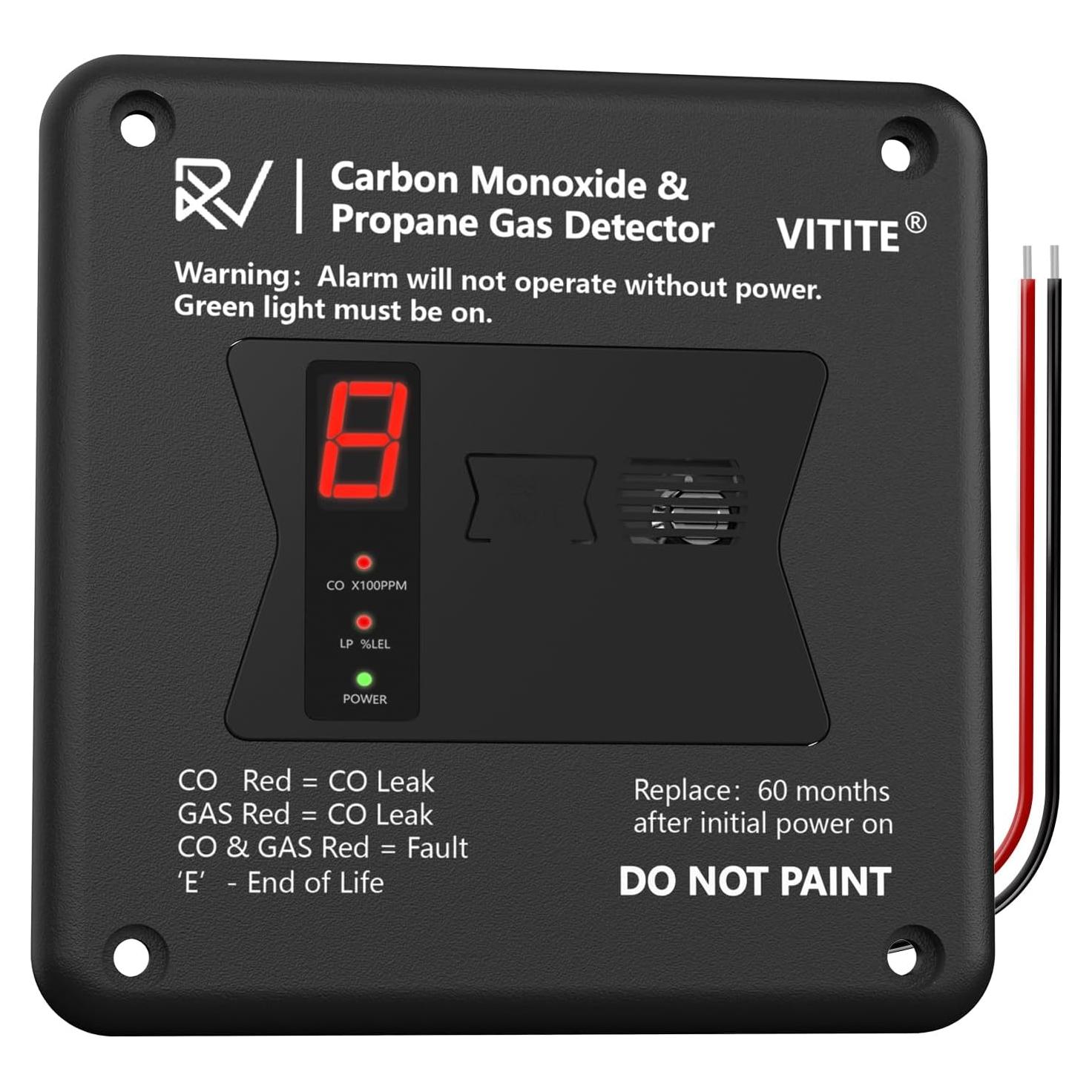 Detector de Monóxido de Carbono y Gas Propano VITITE RV 2 en 1