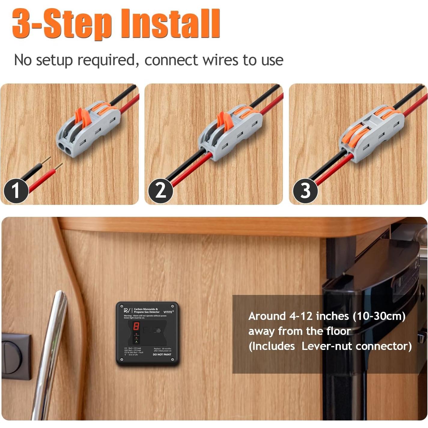 Detector de Monóxido de Carbono y Gas Propano VITITE RV 2 en 1