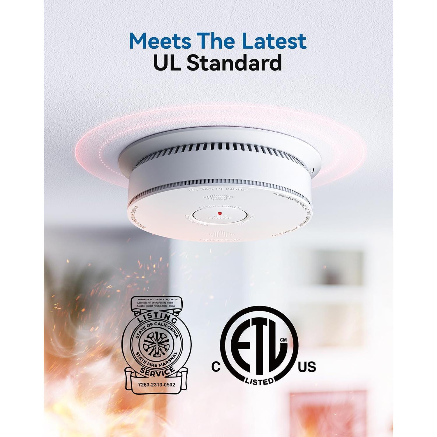 Detector de Humo y Monóxido SITERWELL 10 Años Batería - Paquete de 3