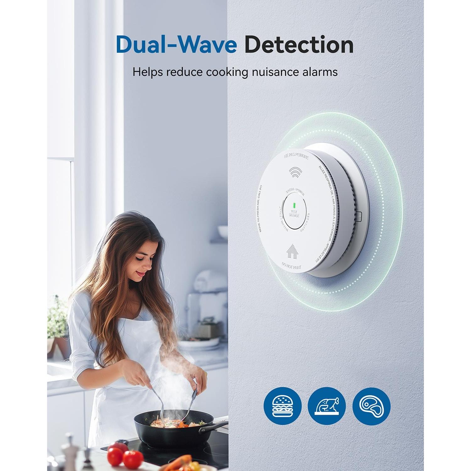 Detector de Humo y Monóxido SITERWELL 10 Años Batería - Paquete de 3