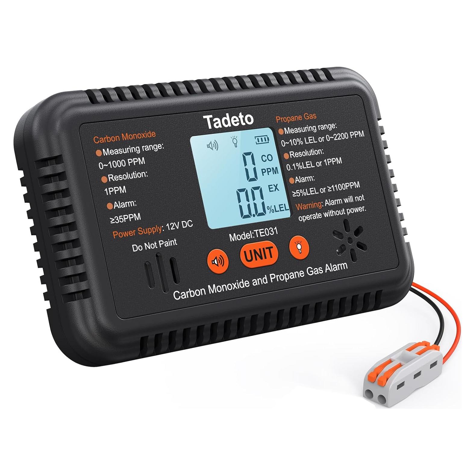 Alarma de Monóxido de Carbono y Gas Propano Tadeto TE031 12V