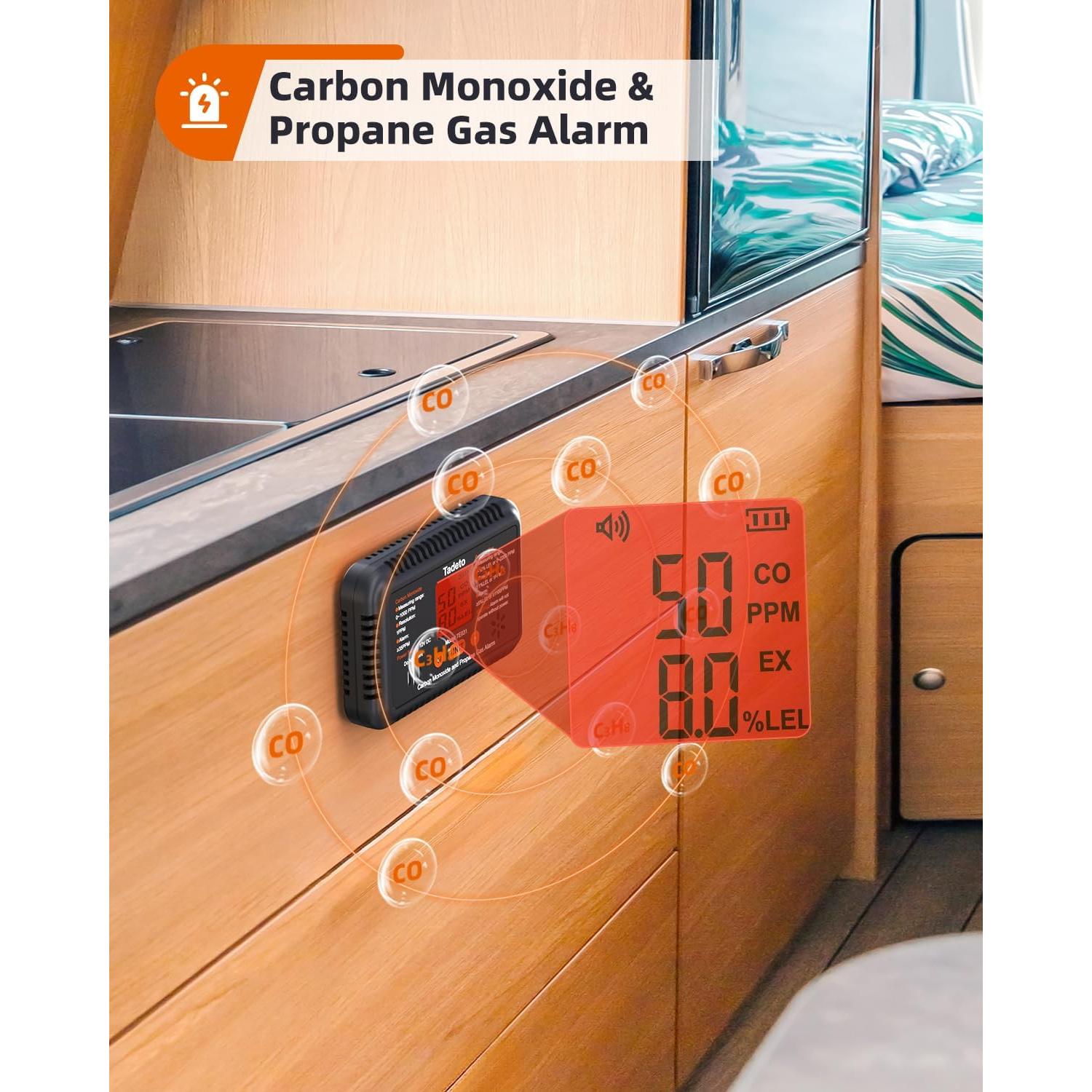 Alarma de Monóxido de Carbono y Gas Propano Tadeto TE031 12V