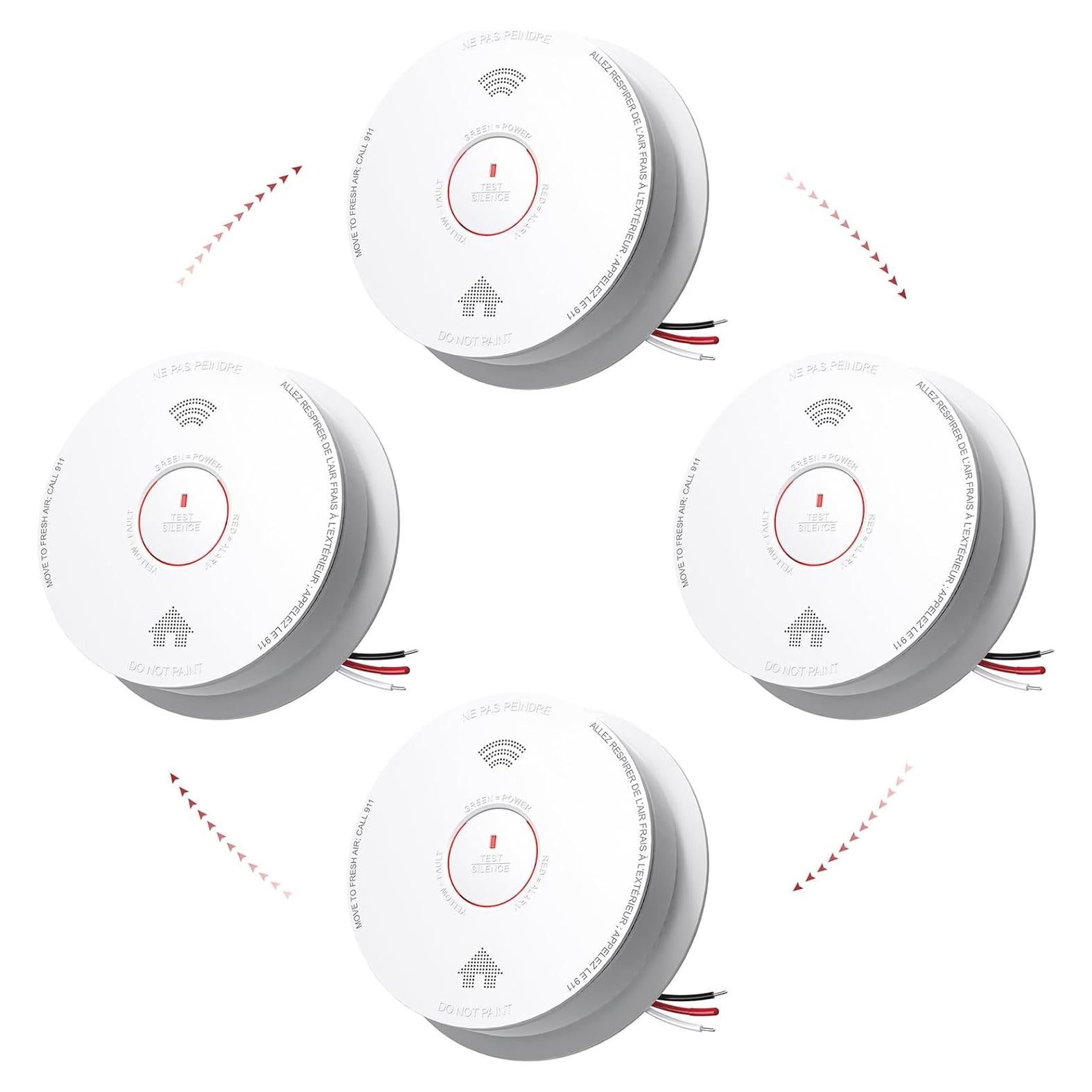 Detector de Humo y Monóxido Siterlink 4 Unidades Interconectado