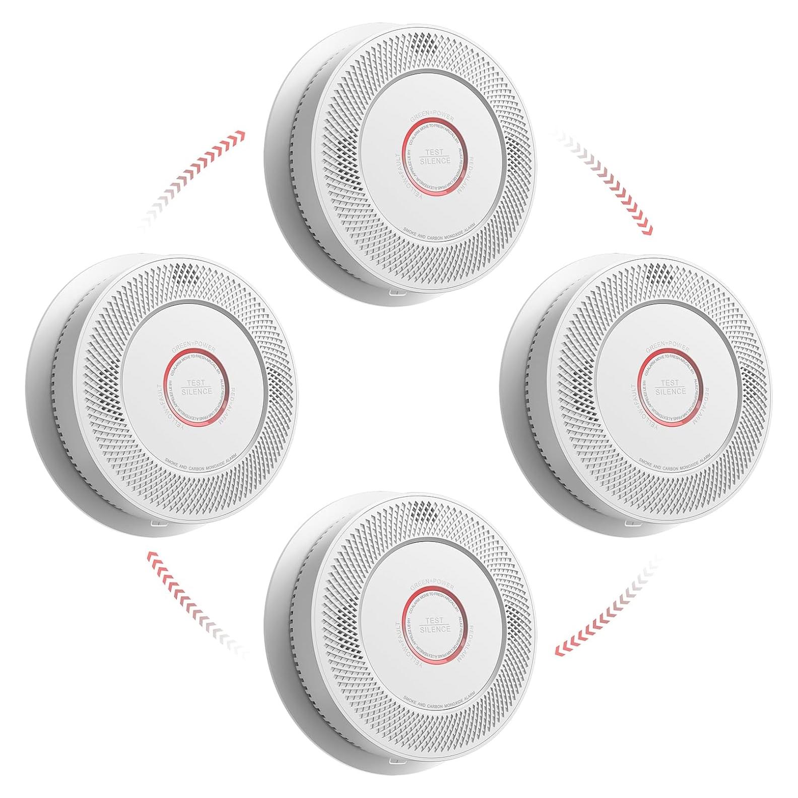Detector de Humo y Monóxido SITERWELL 10 Años Paquete de 4