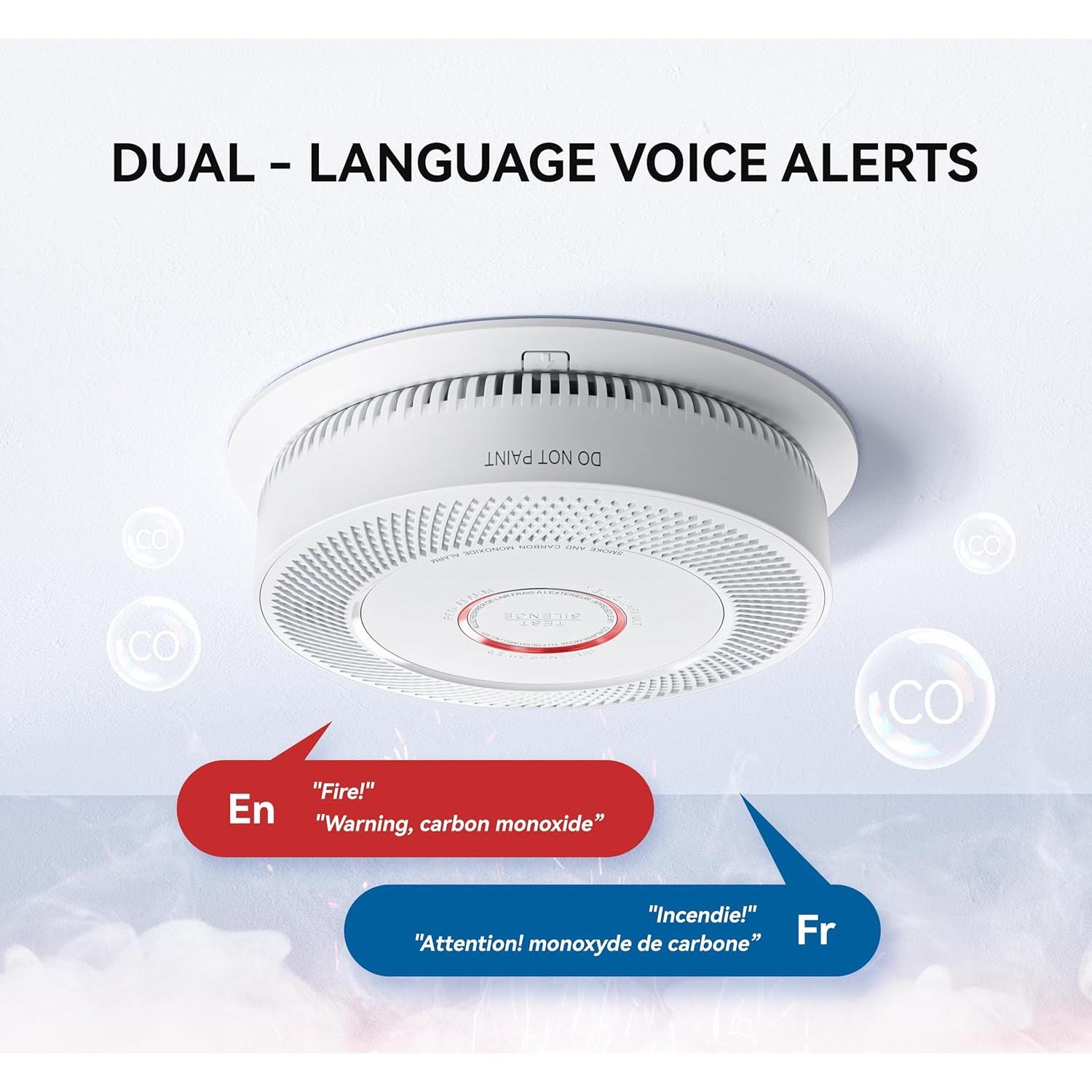 Detector de Humo y Monóxido SITERWELL 10 Años Paquete de 4