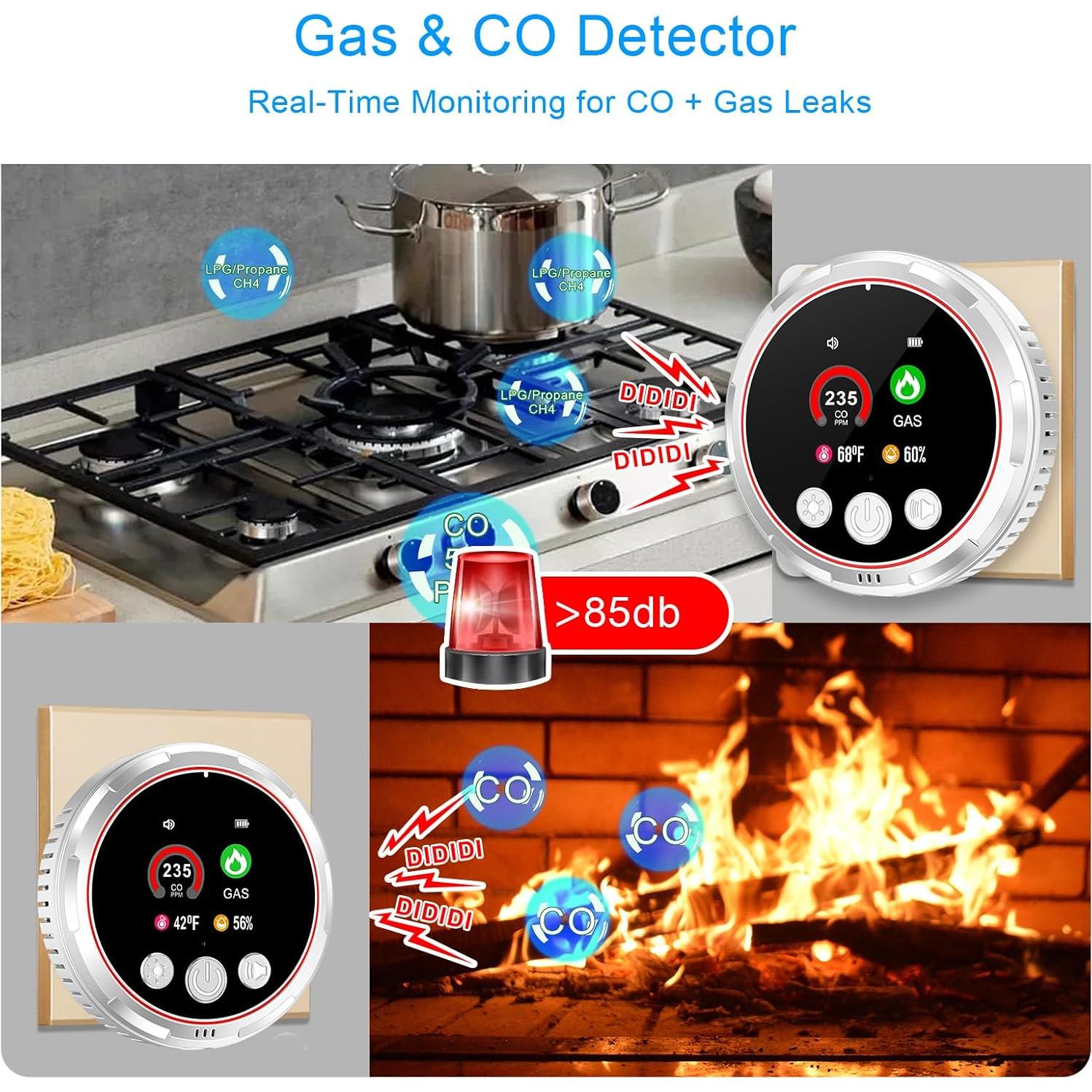 Detector de Monóxido de Carbono y Gas Natural Tarewoeki HD13