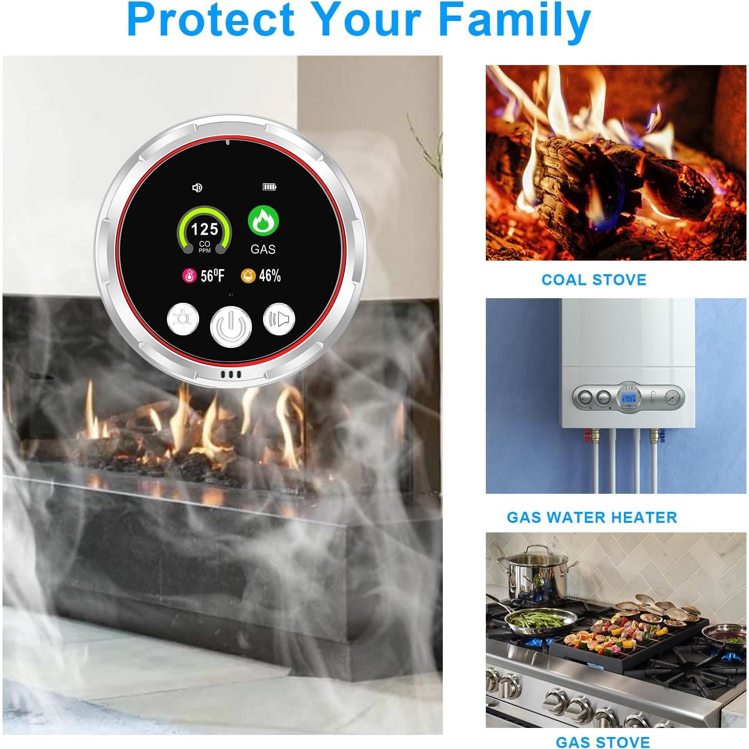 Detector de Monóxido de Carbono y Gas Natural Tarewoeki HD13