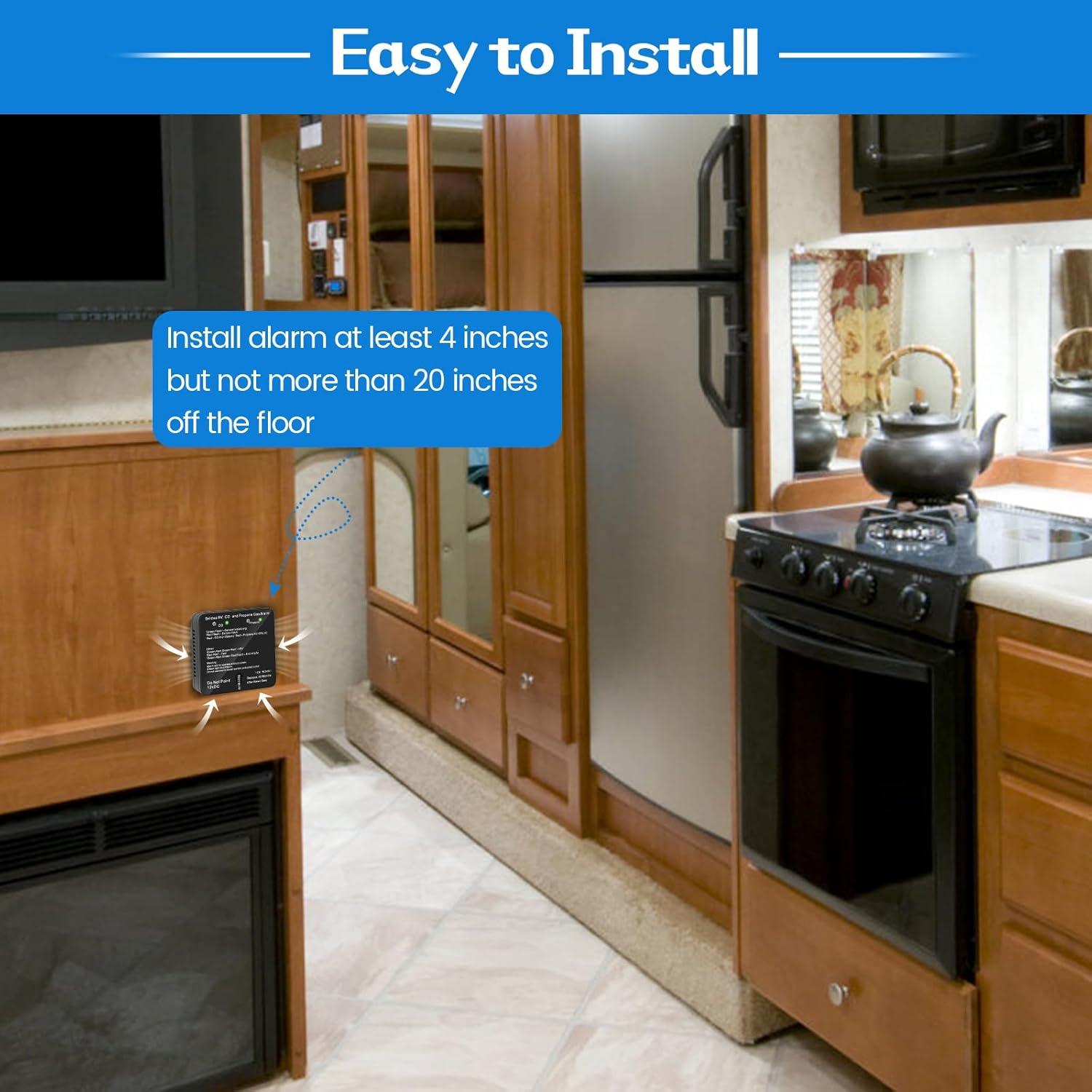 Detector de Monóxido de Carbono y Gas Propano Briidea 12V