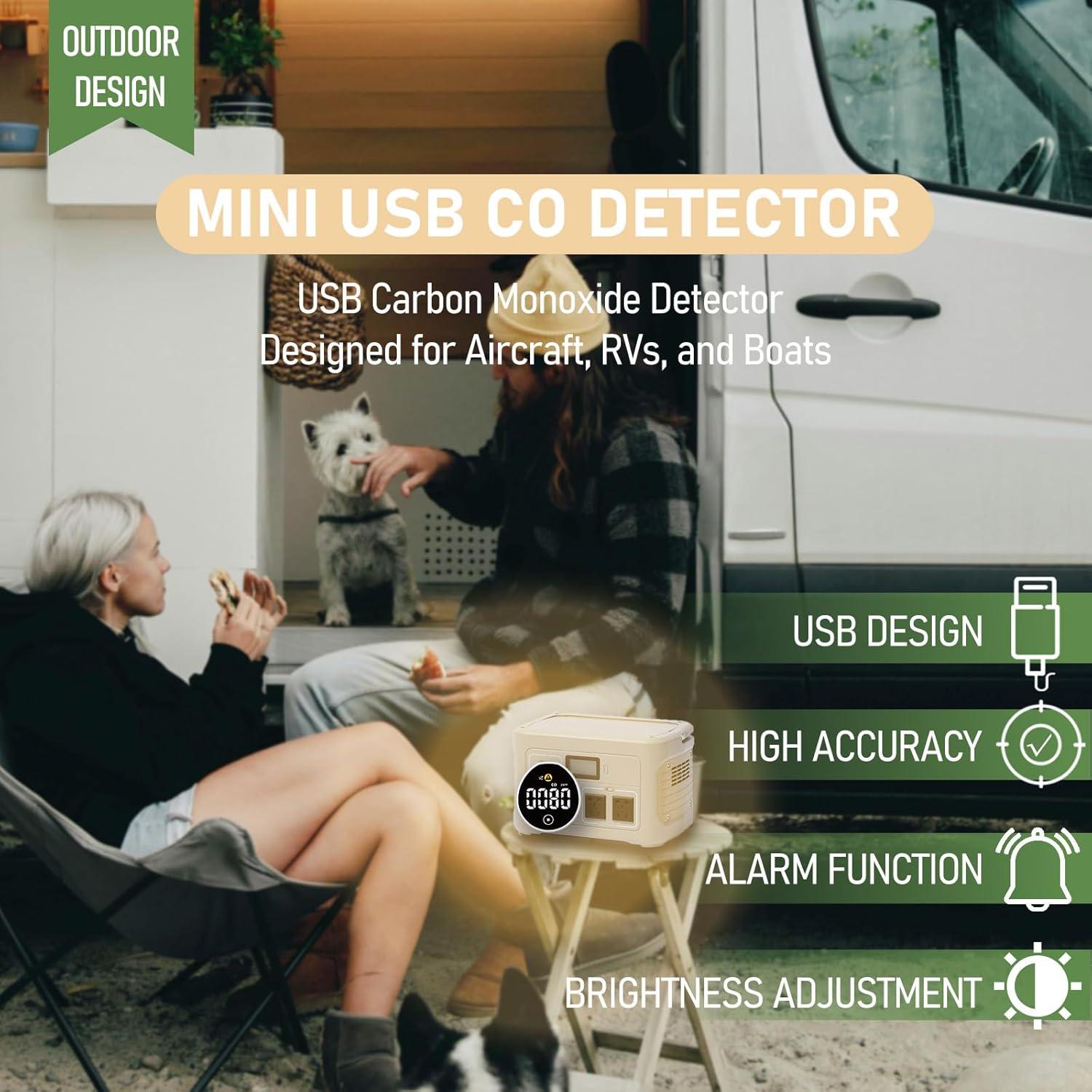 Detector de Monóxido de Carbono USB LSENLTY Portátil 0-1000 PPM