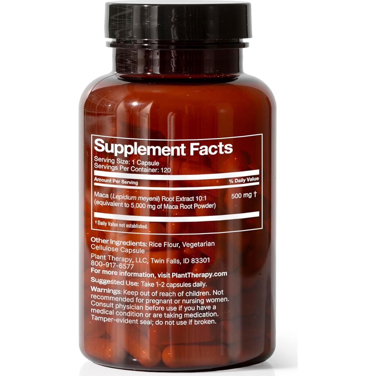 Cápsulas de Raíz de Maca Plant Therapy 120 Vegetarianas 5000 mg