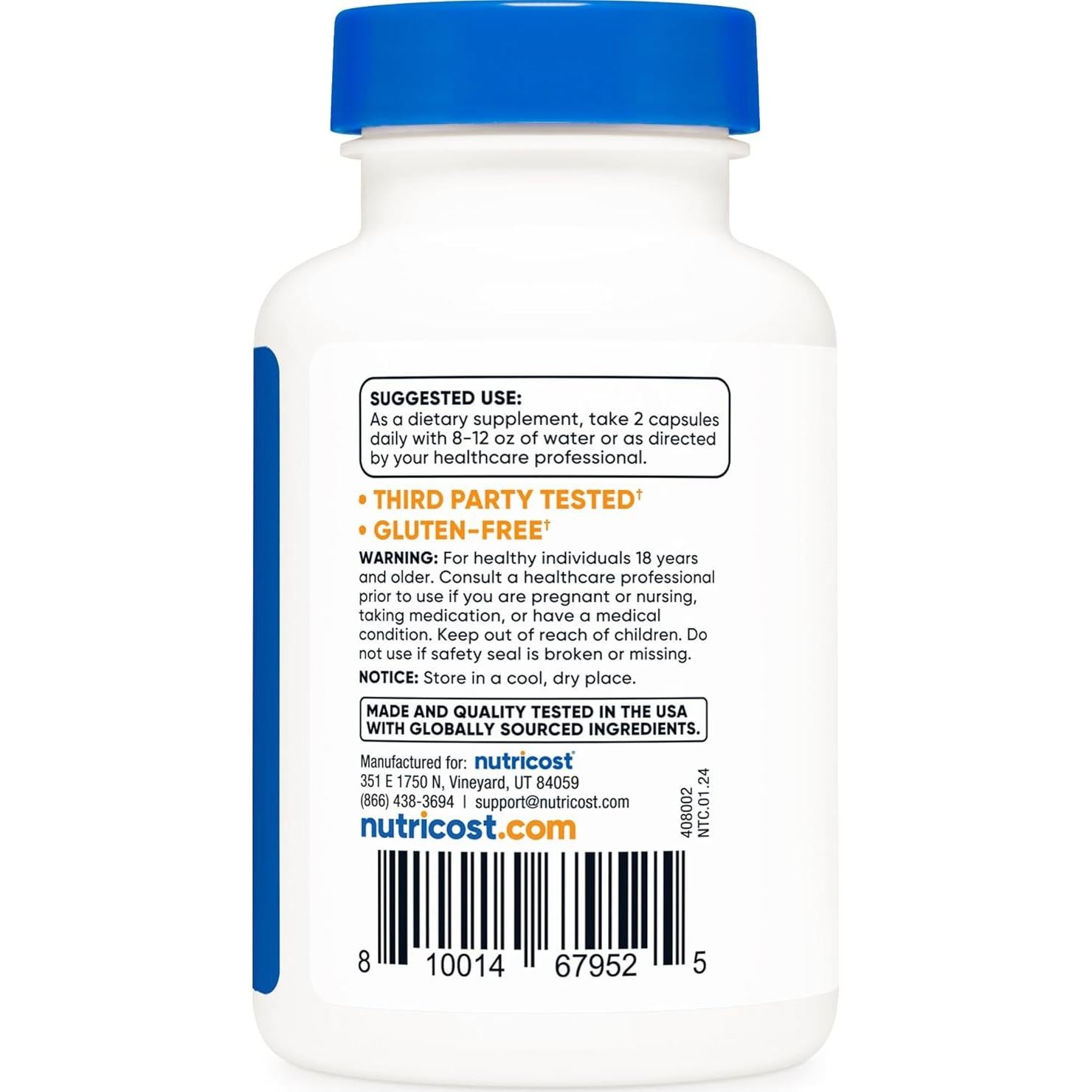 Nutricost Tongkat Ali 1000mg 60 Cápsulas Vegetarianas