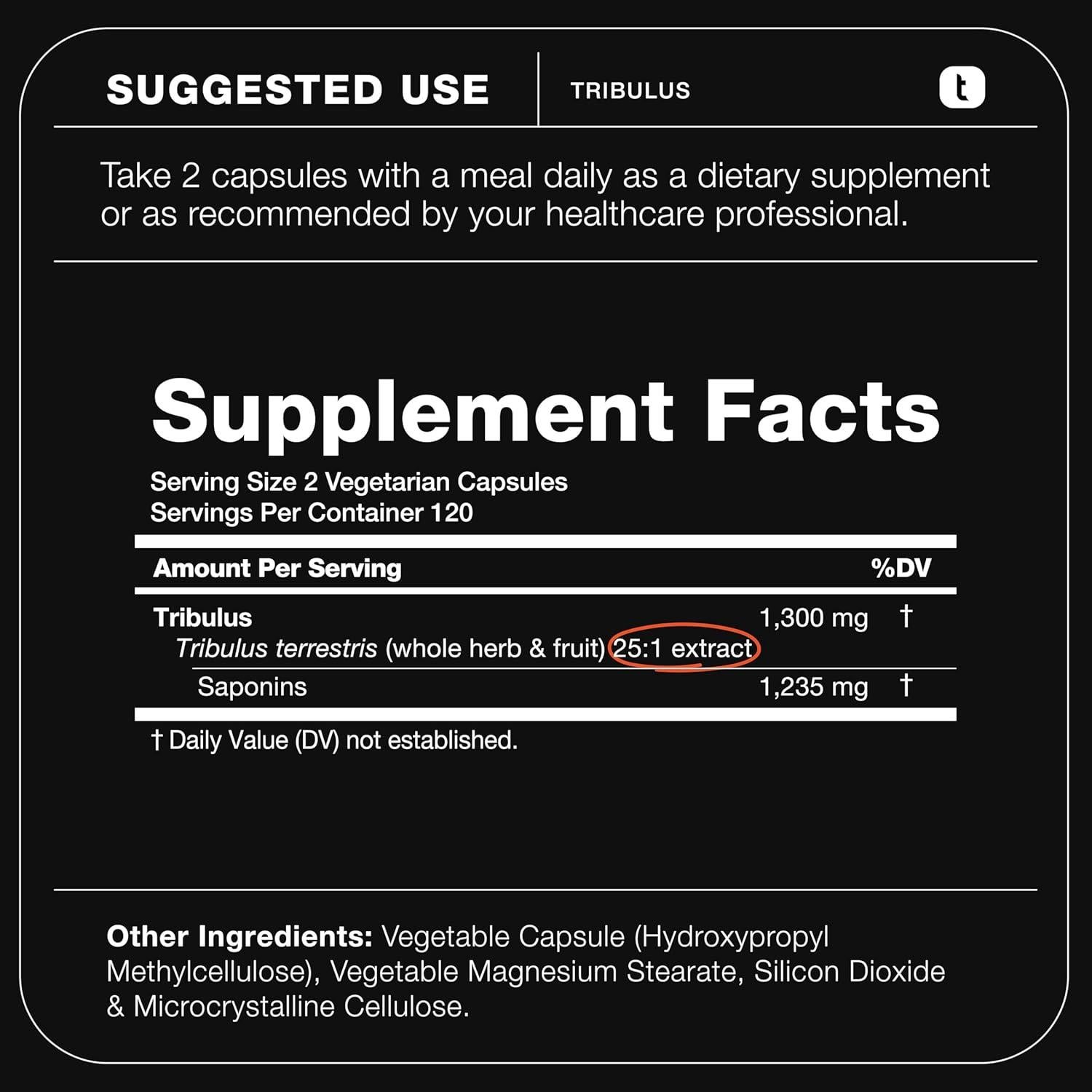 Tribulus Terrestris Toniiq 1300mg 240 Cápsulas 95% Saponinas