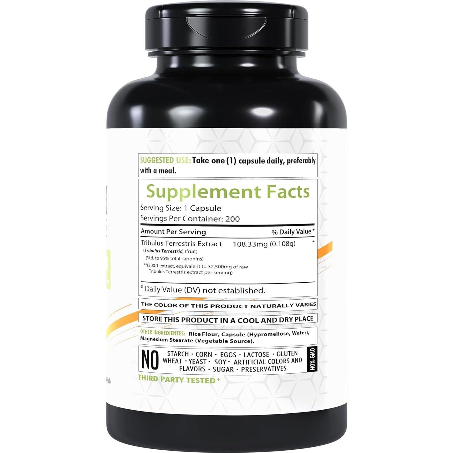 Extracto de Tribulus Terrestris 32,5g | 200 Cápsulas Veganas | HealthFare