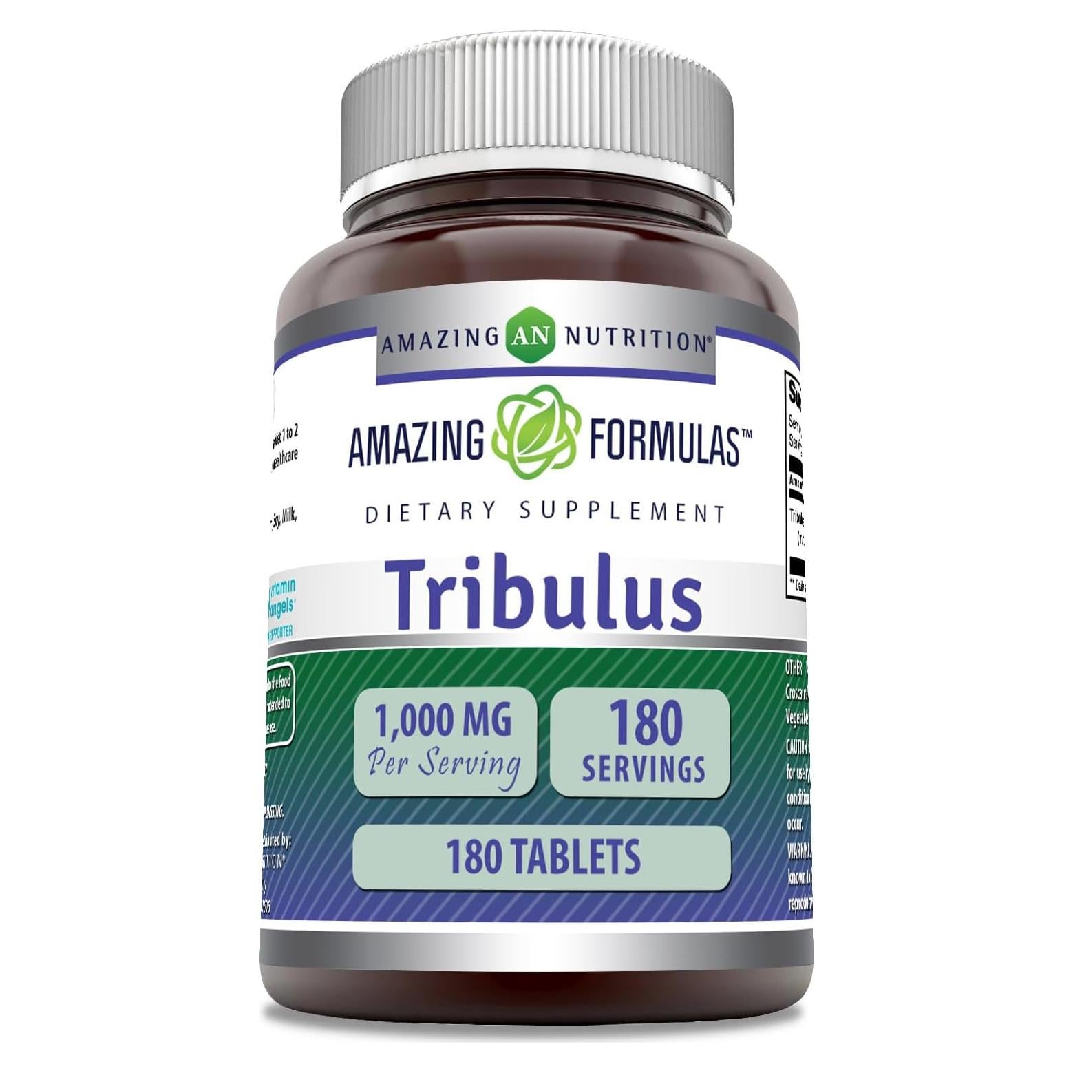 Suplemento de Tribulus 1000 Mg Fórmulas Asombrosas 180 Tabletas