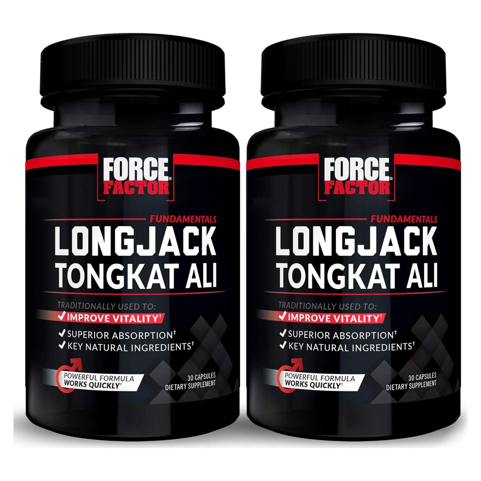 Suplemento Longjack Tongkat Ali Force Factor 500mg 60 Cápsulas