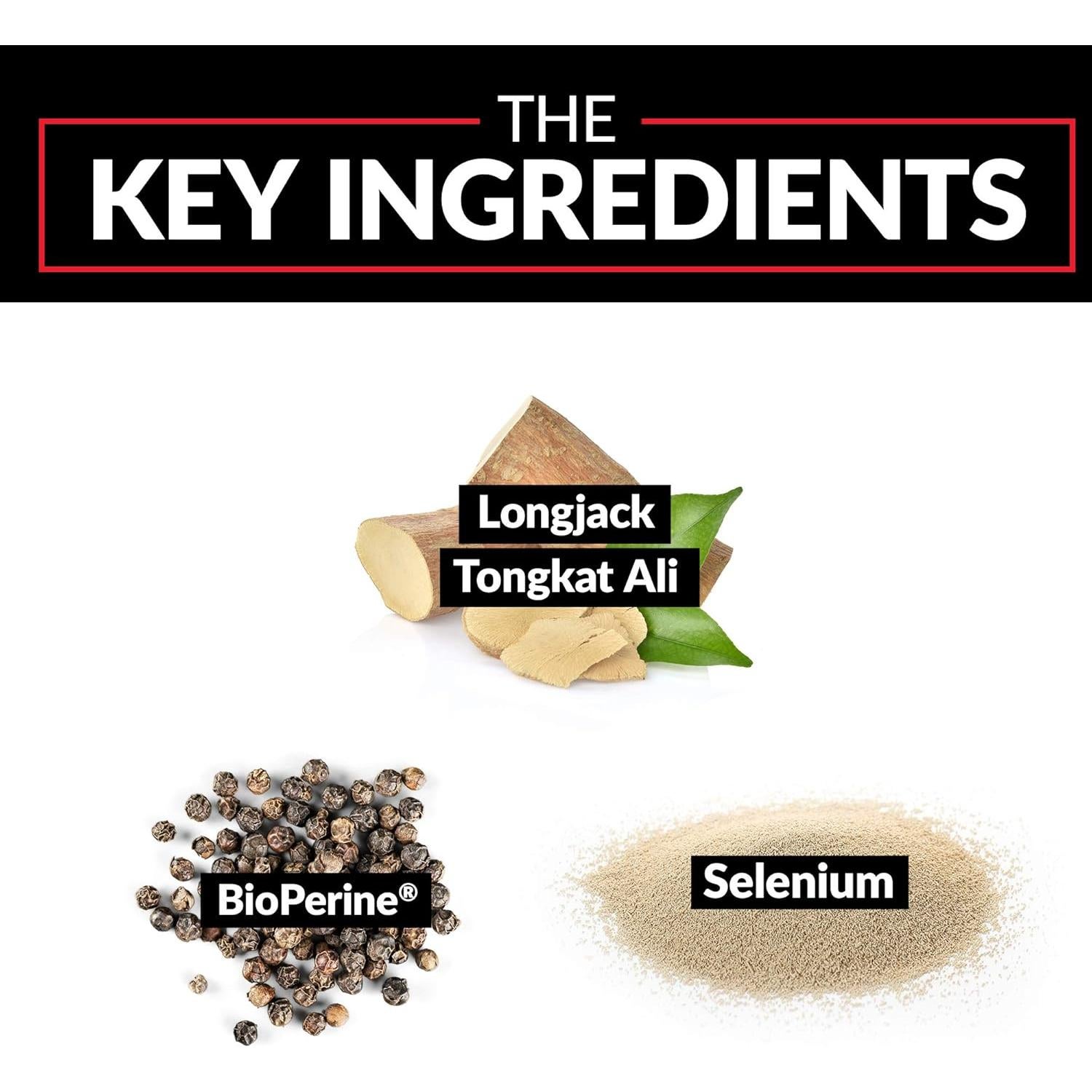 Suplemento Longjack Tongkat Ali Force Factor 500mg 60 Cápsulas