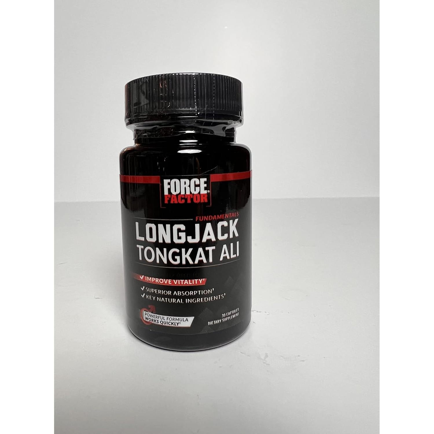 Suplemento Longjack Tongkat Ali Force Factor 500mg 60 Cápsulas