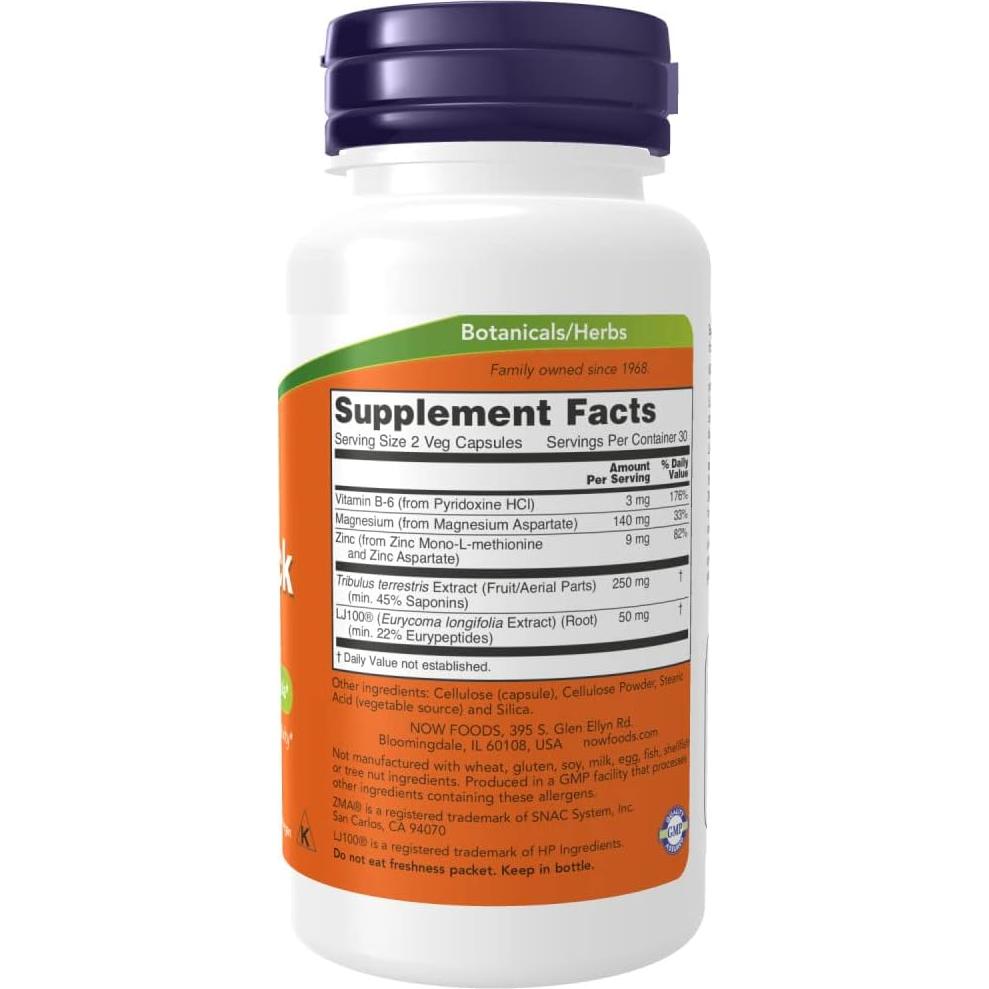 Suplemento Dietético Testojack 100 Now Foods 60 cápsulas