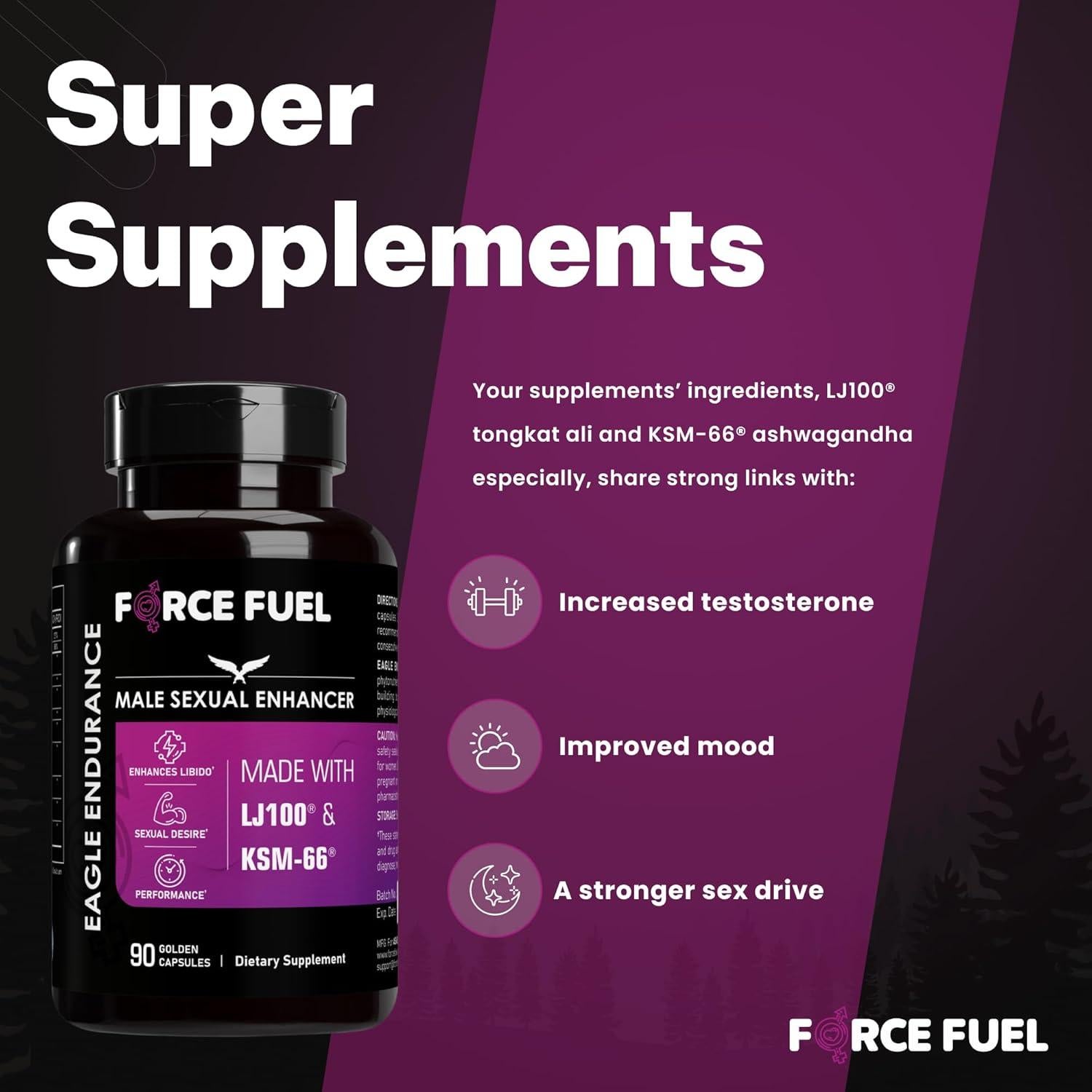 Suplemento Sexual Masculino Force Fuel Eagle Endurance 90 Caps