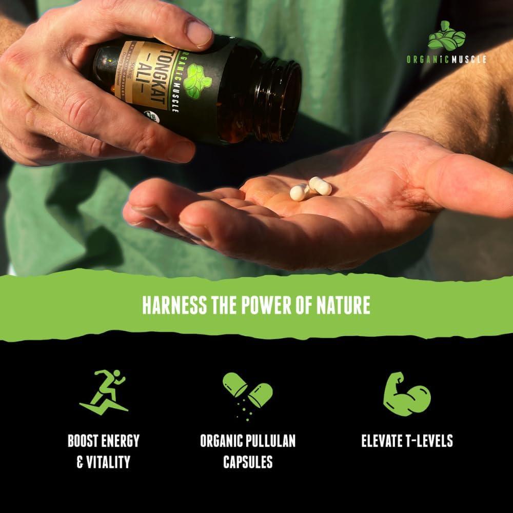 Suplemento Tongkat Ali Orgánico Musculo Orgánico 500mg 60 Cápsulas