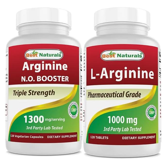 L-Arginina NO Booster 1300 mg y L-Arginina 1000 mg - 240 Cápsulas