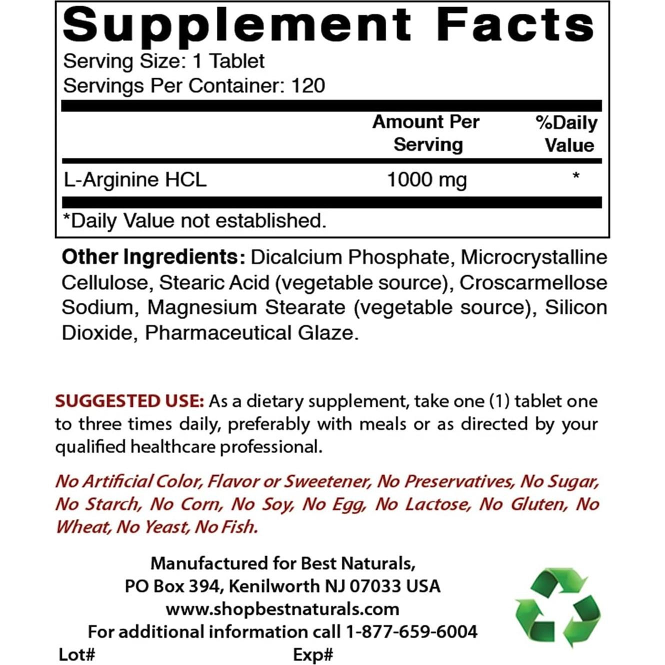L-Arginina NO Booster 1300 mg y L-Arginina 1000 mg - 240 Cápsulas