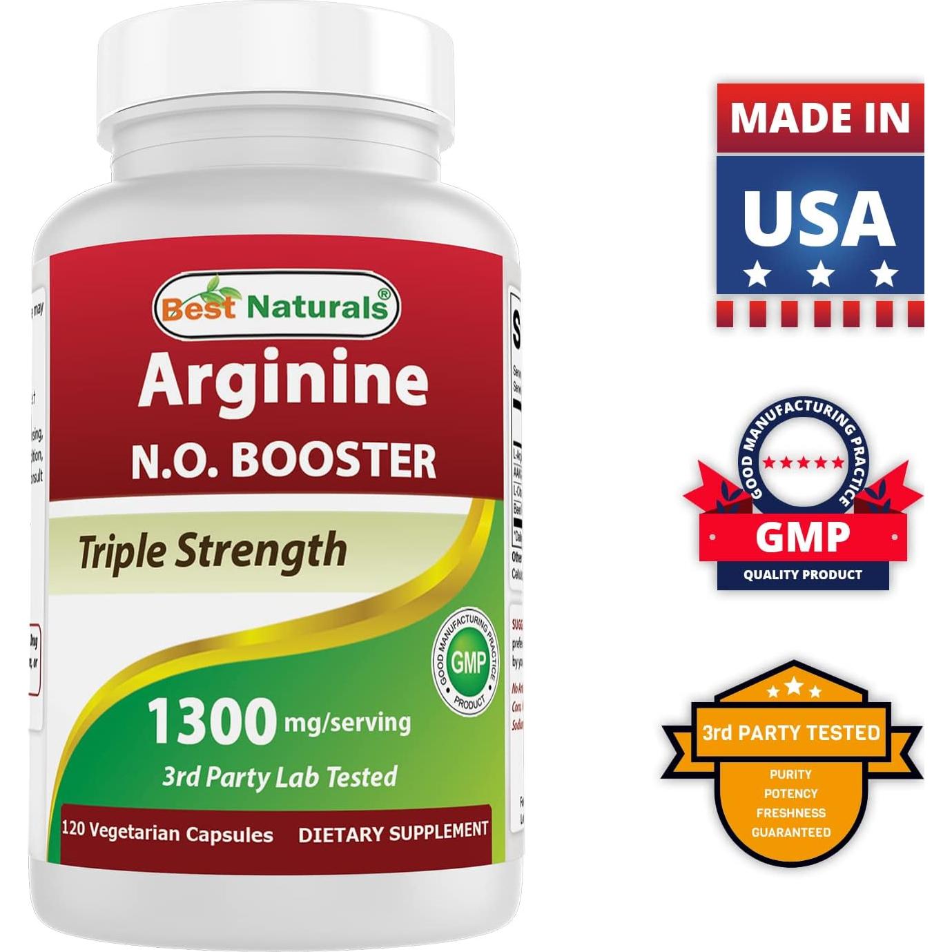 L-Arginina NO Booster 1300 mg y L-Arginina 1000 mg - 240 Cápsulas