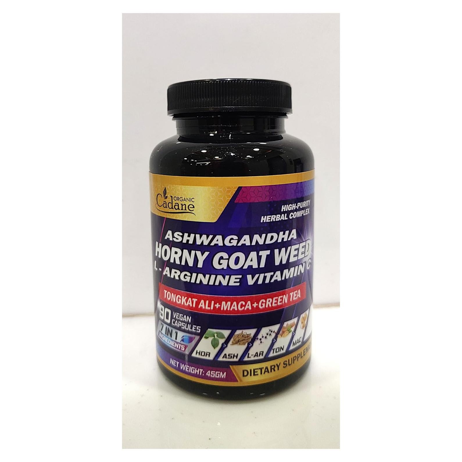 Suplemento Orgánico Cadane Horny Goat Weed 90 Cápsulas 7en1