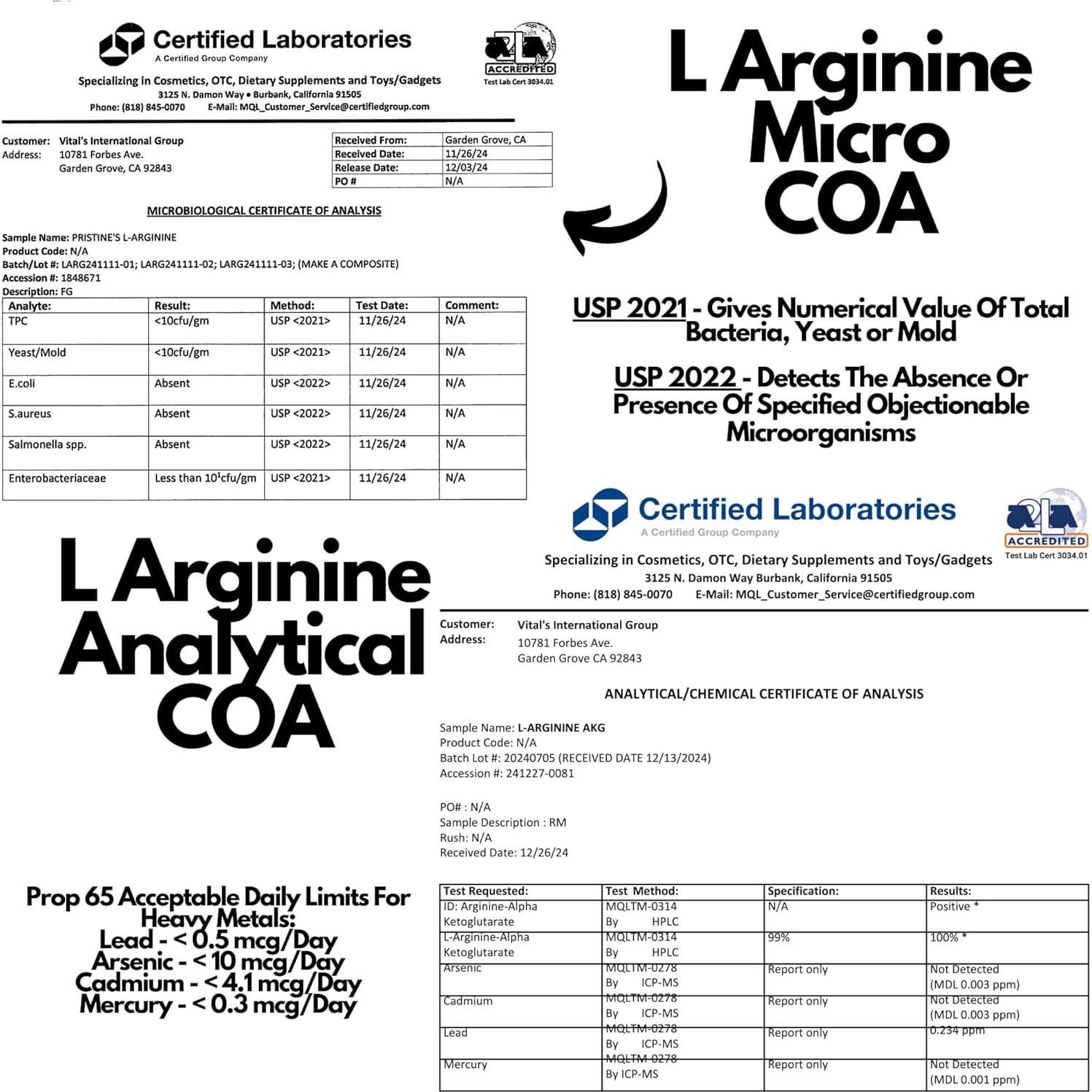 Suplemento L Arginina PRISTINE 1000mg 90 Cápsulas Veganas