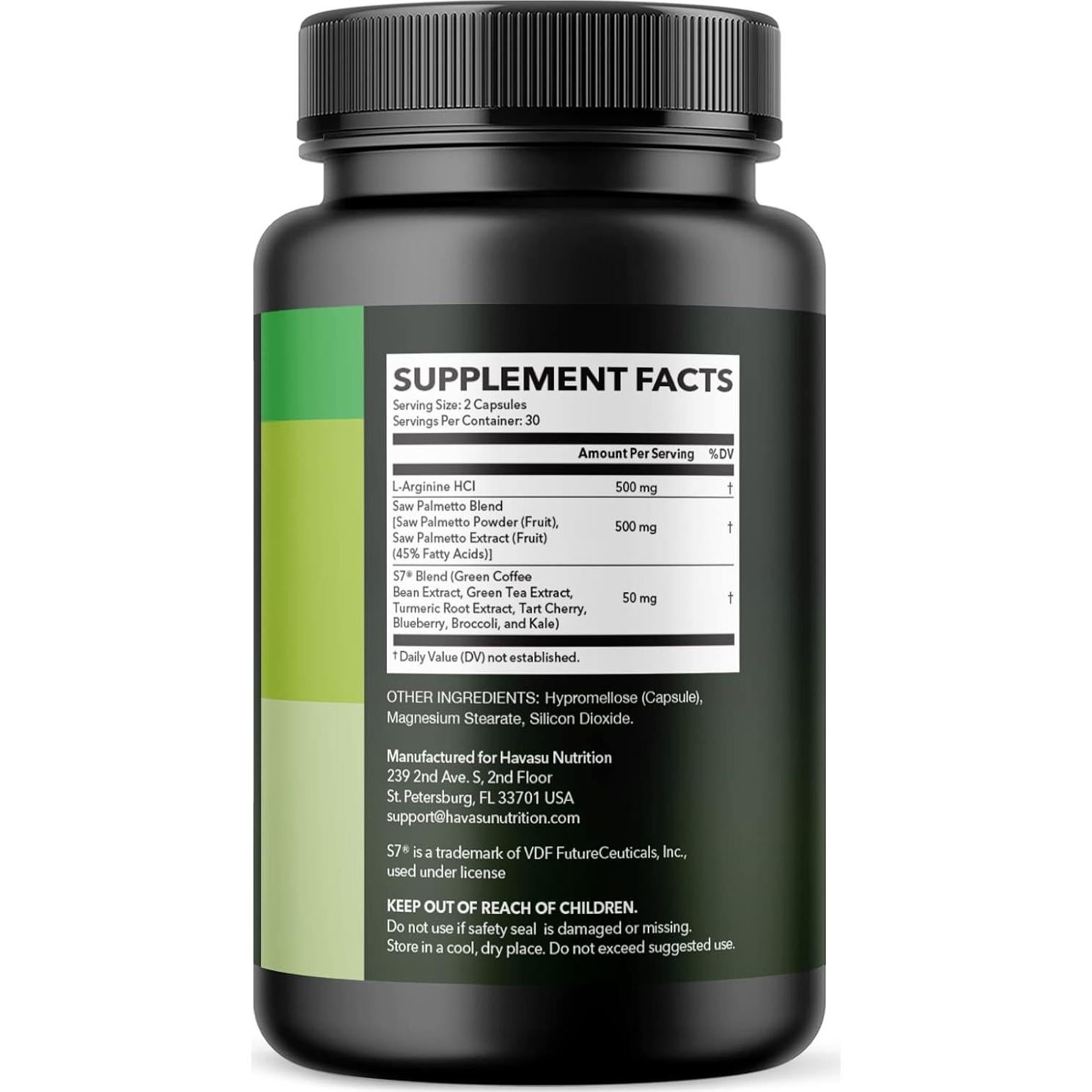 L-Arginina 500mg + Palma Enana 500mg - Suplemento Vegano 60 Cápsulas