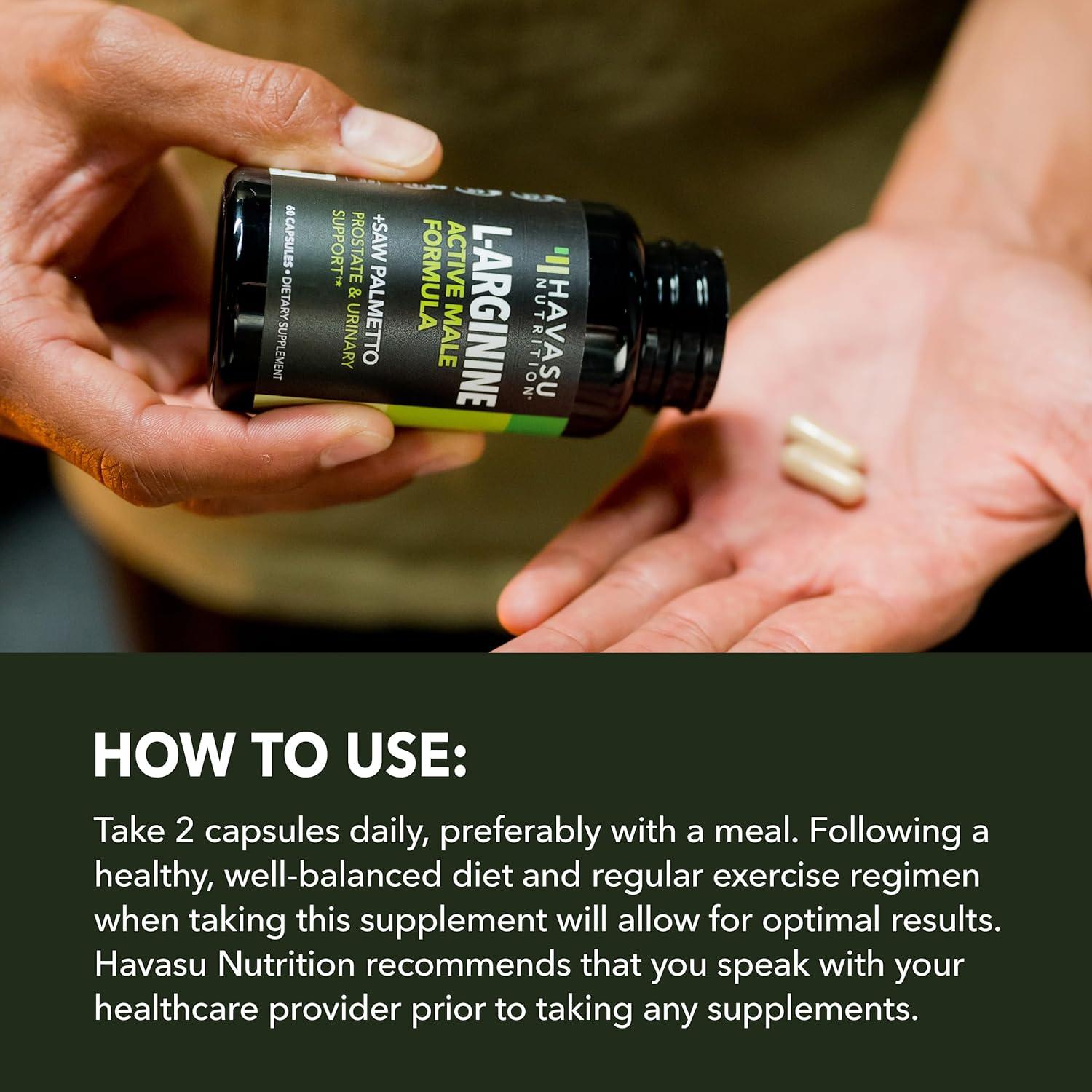 L-Arginina 500mg + Palma Enana 500mg - Suplemento Vegano 60 Cápsulas