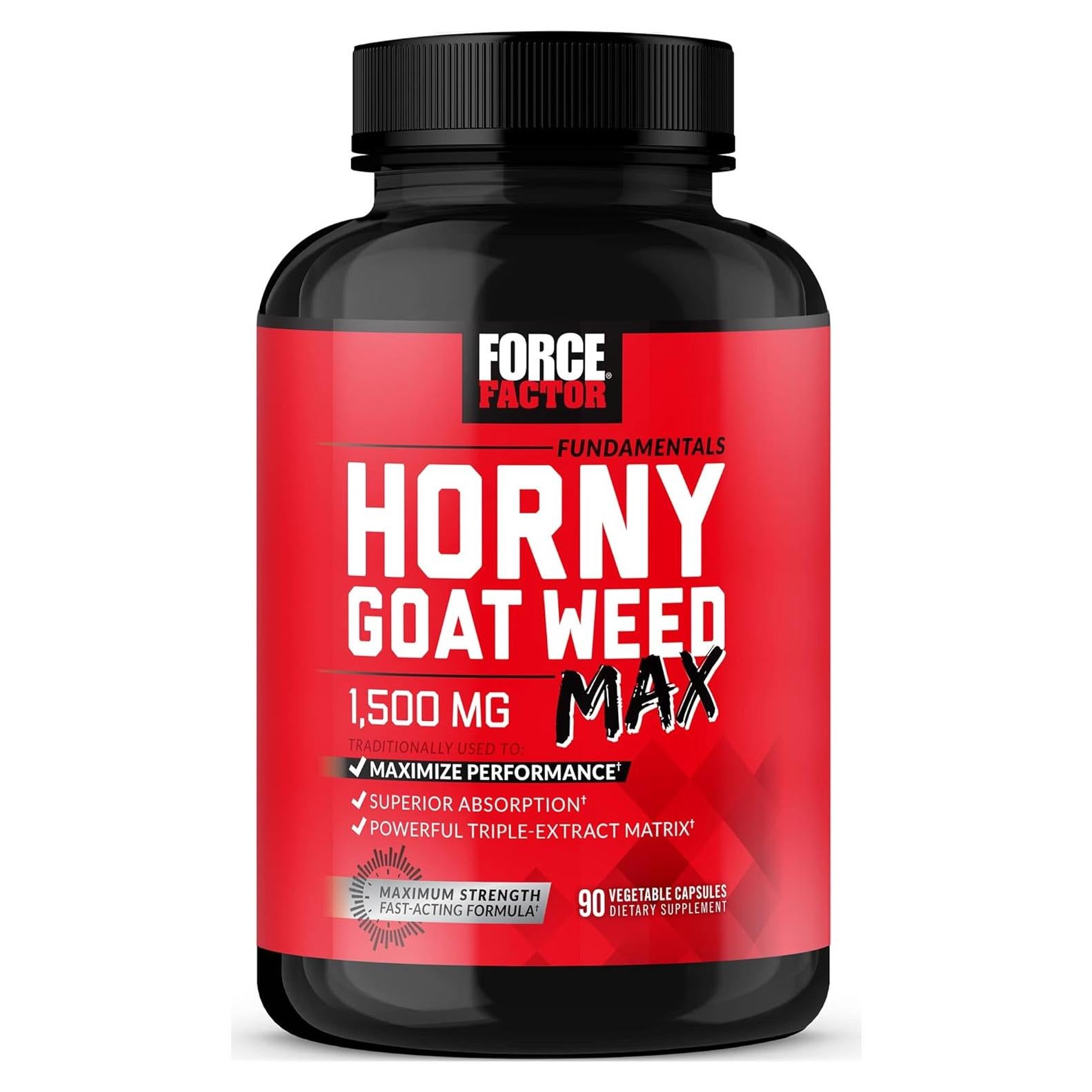 Suplemento Herbal Force Factor Horny Goat Weed Max 1500mg 90 Cápsulas