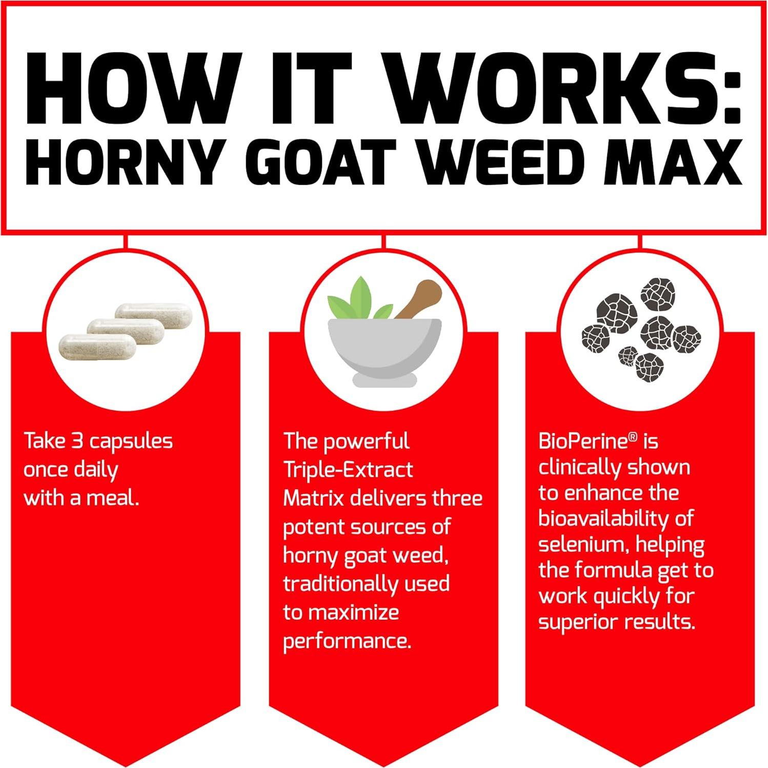 Suplemento Herbal Force Factor Horny Goat Weed Max 1500mg 90 Cápsulas