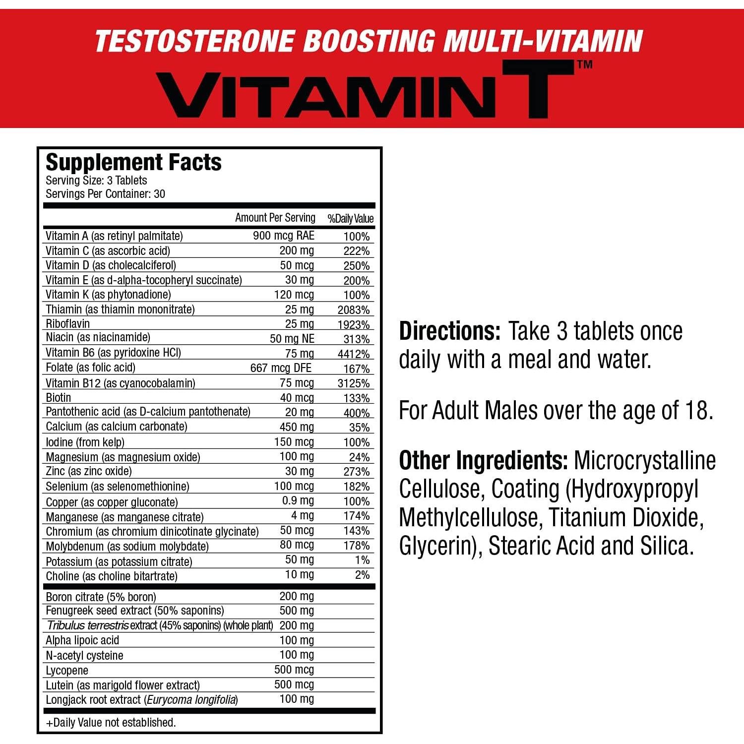 MuscleMeds Vitamina T Multivitamina Diaria para Hombres 90 g