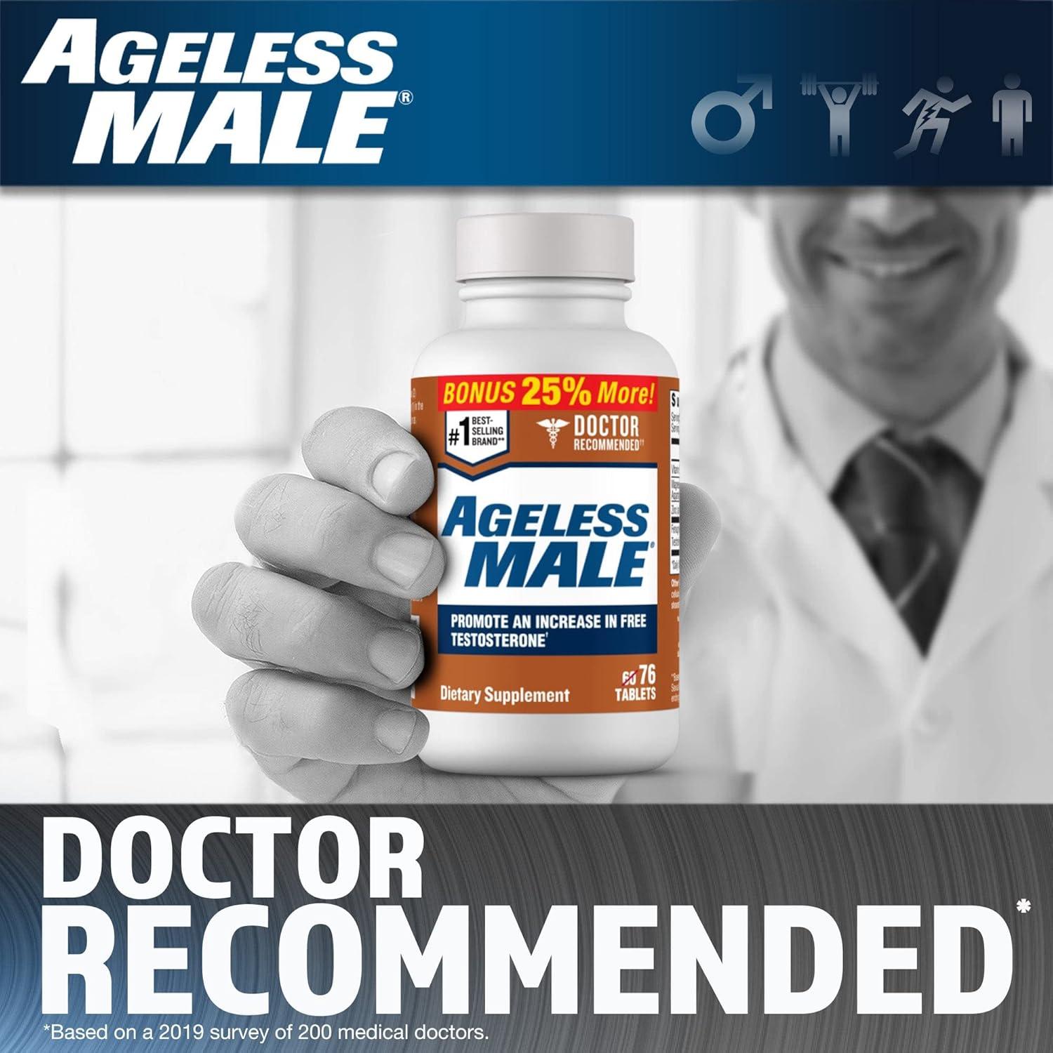 Suplemento Aumentador de Testosterona Ageless Male 76 Tabletas