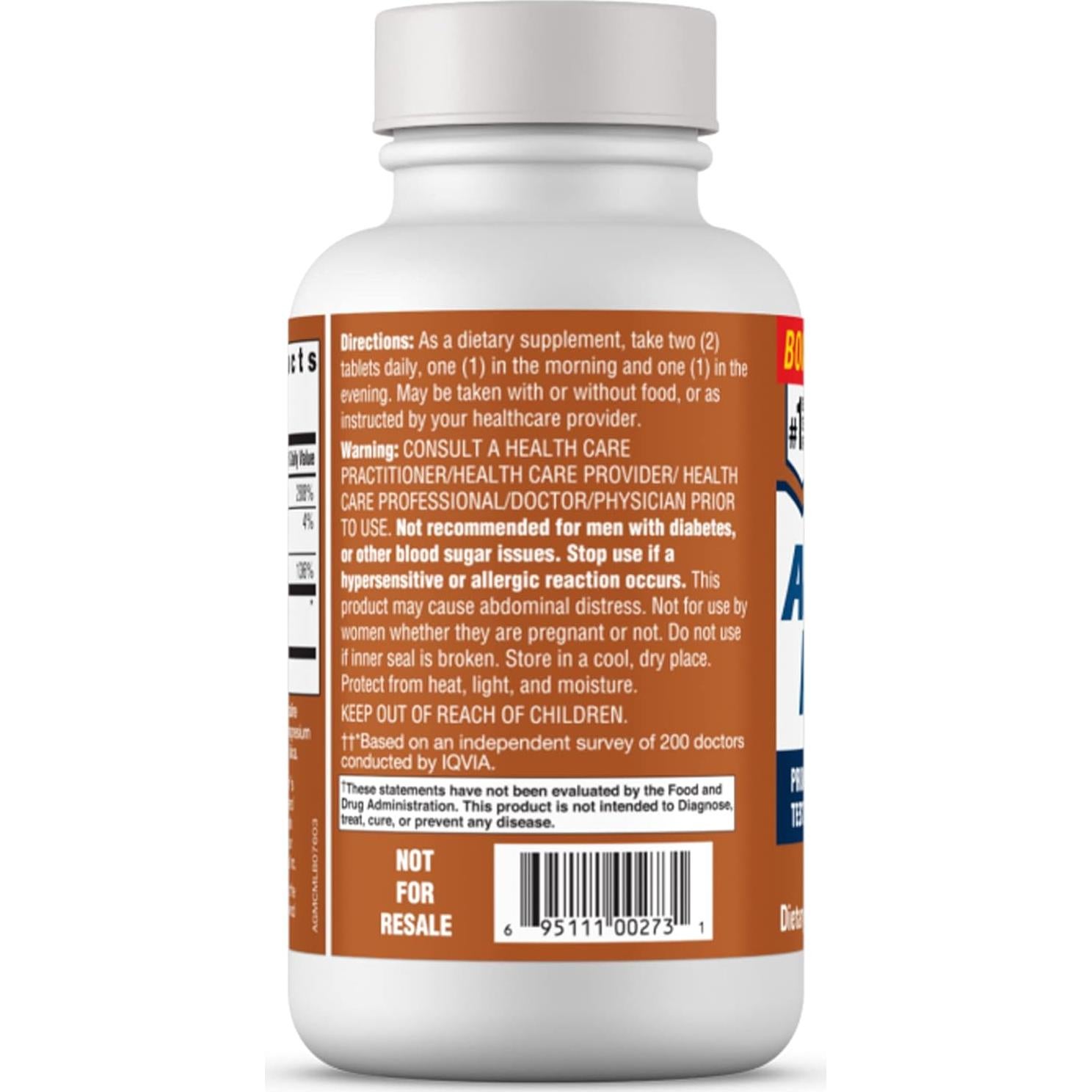 Suplemento Aumentador de Testosterona Ageless Male 76 Tabletas