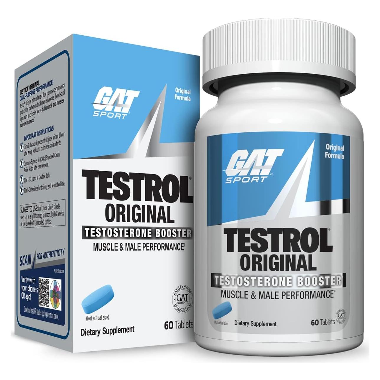 GAT Testrol Aumentador de Testosterona 60 Cápsulas 2000mg