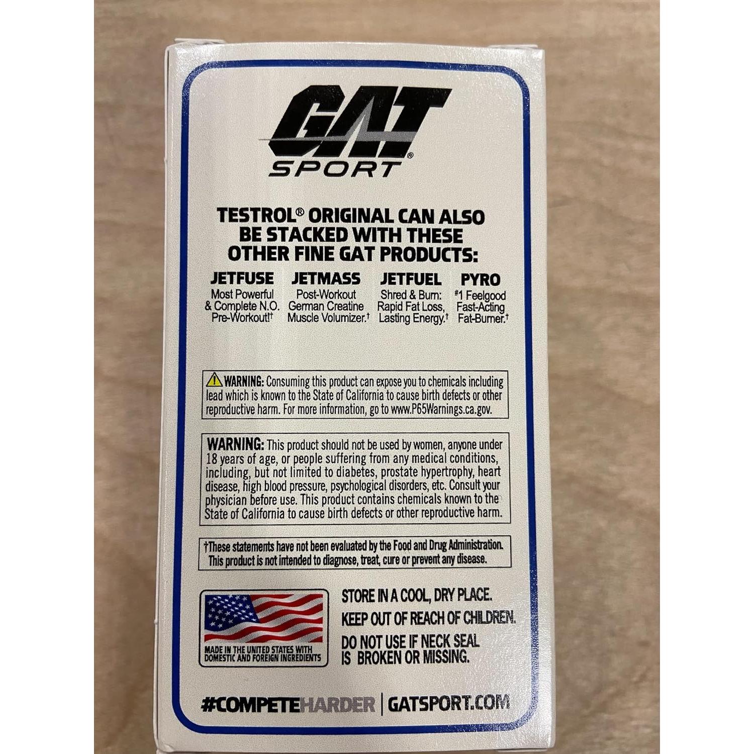 GAT Testrol Aumentador de Testosterona 60 Cápsulas 2000mg