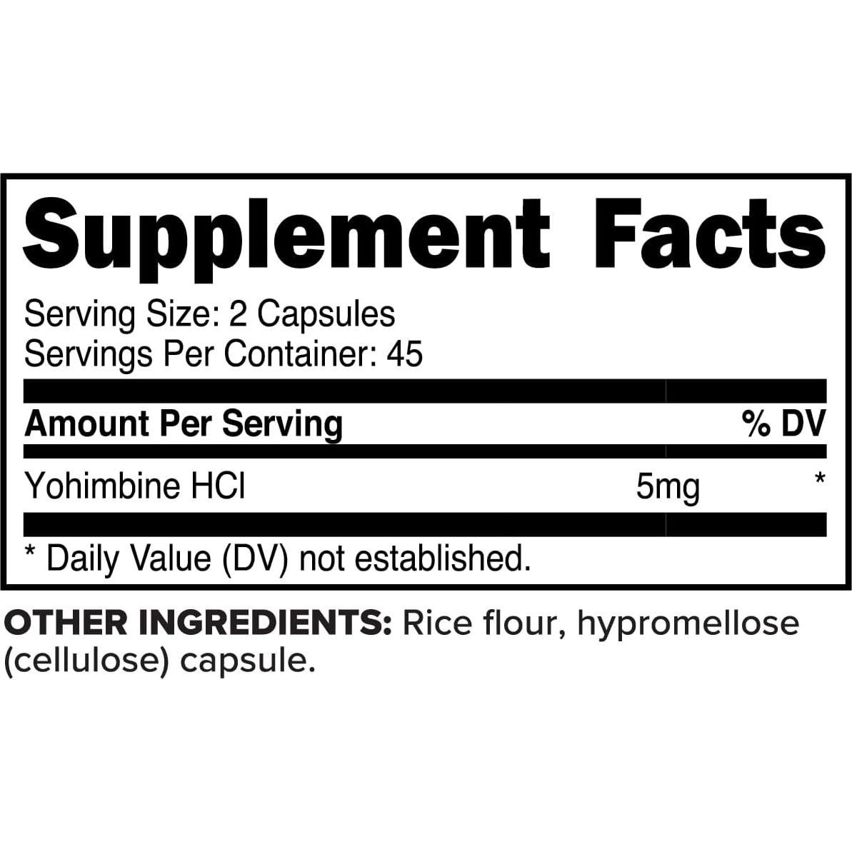 Suplemento PrimaForce Yohimbina HCl 2.5mg 90 Cápsulas