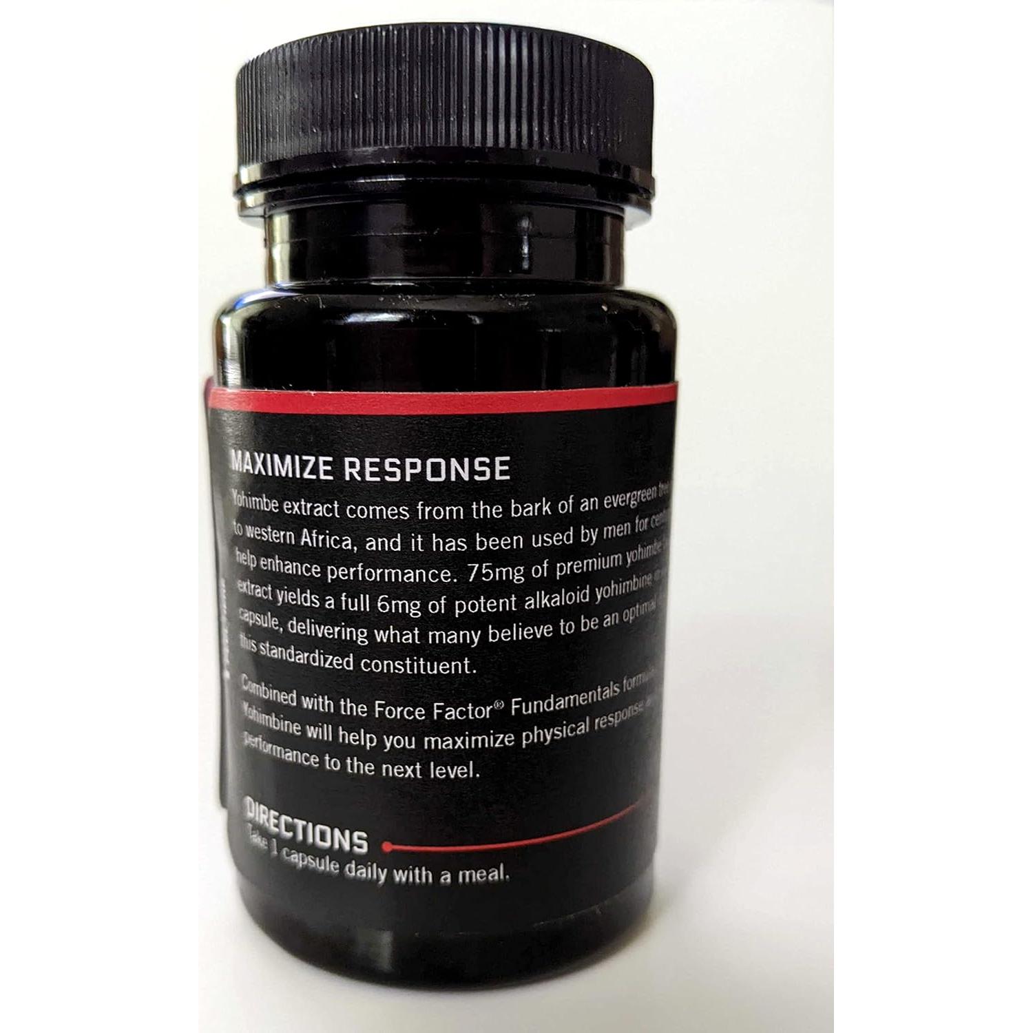 Suplemento Yohimbina Force Factor 30 Cápsulas 6mg Absorción Superior