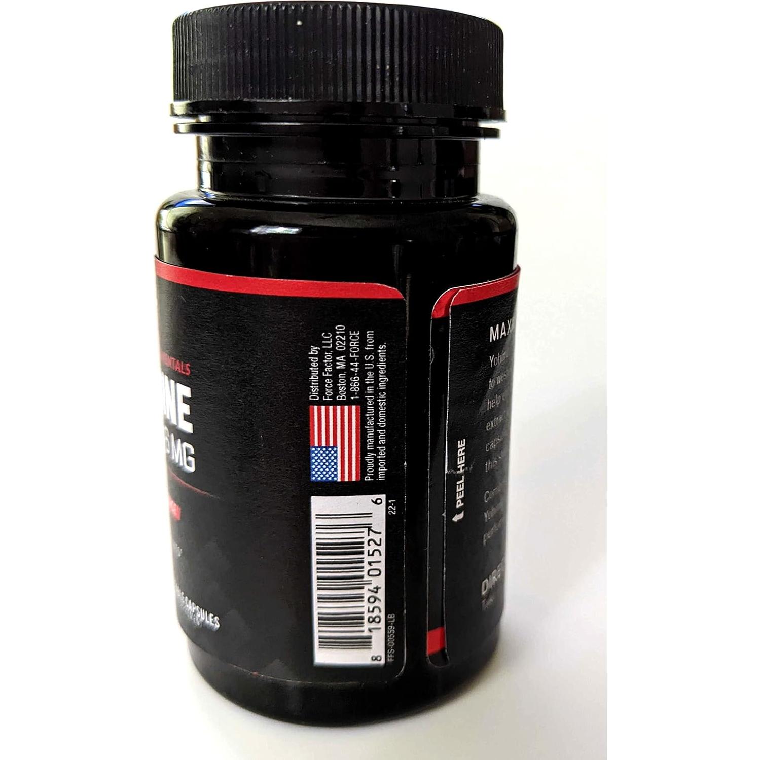 Suplemento Yohimbina Force Factor 30 Cápsulas 6mg Absorción Superior