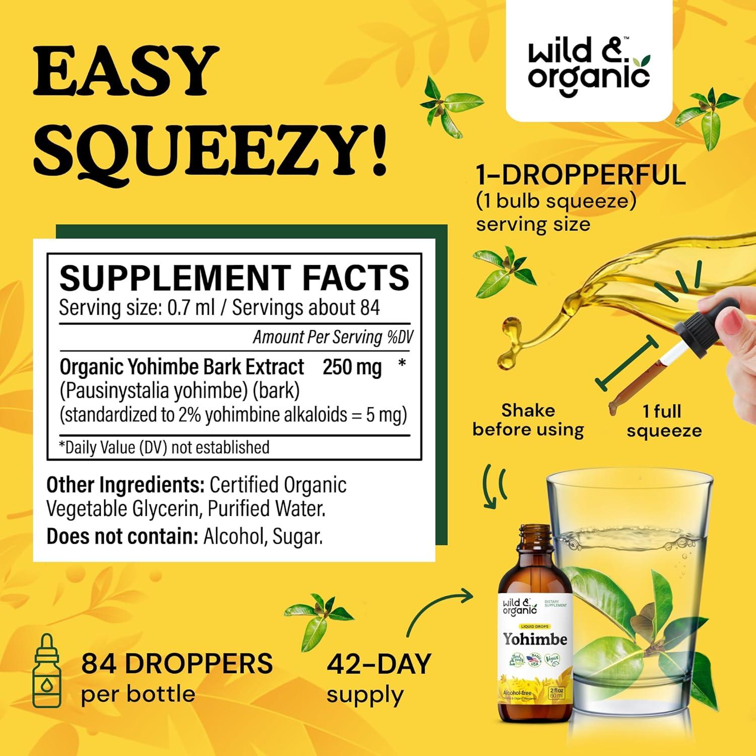 Suplemento de Yohimbe Silvestre 59 ml - Extracto Líquido Vegano