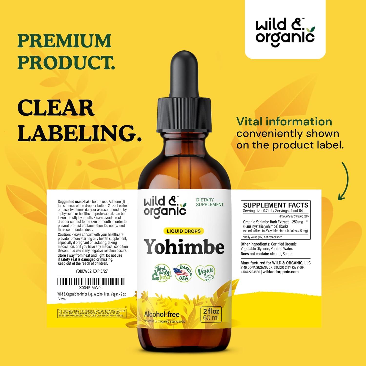 Suplemento de Yohimbe Silvestre 59 ml - Extracto Líquido Vegano