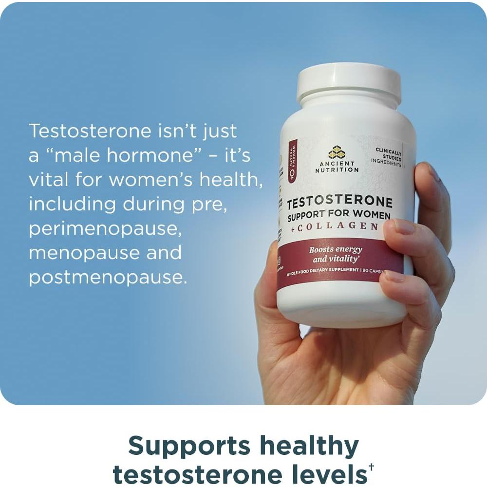 Suplemento de Testosterona y Colágeno Ancient Nutrition 90 Cápsulas